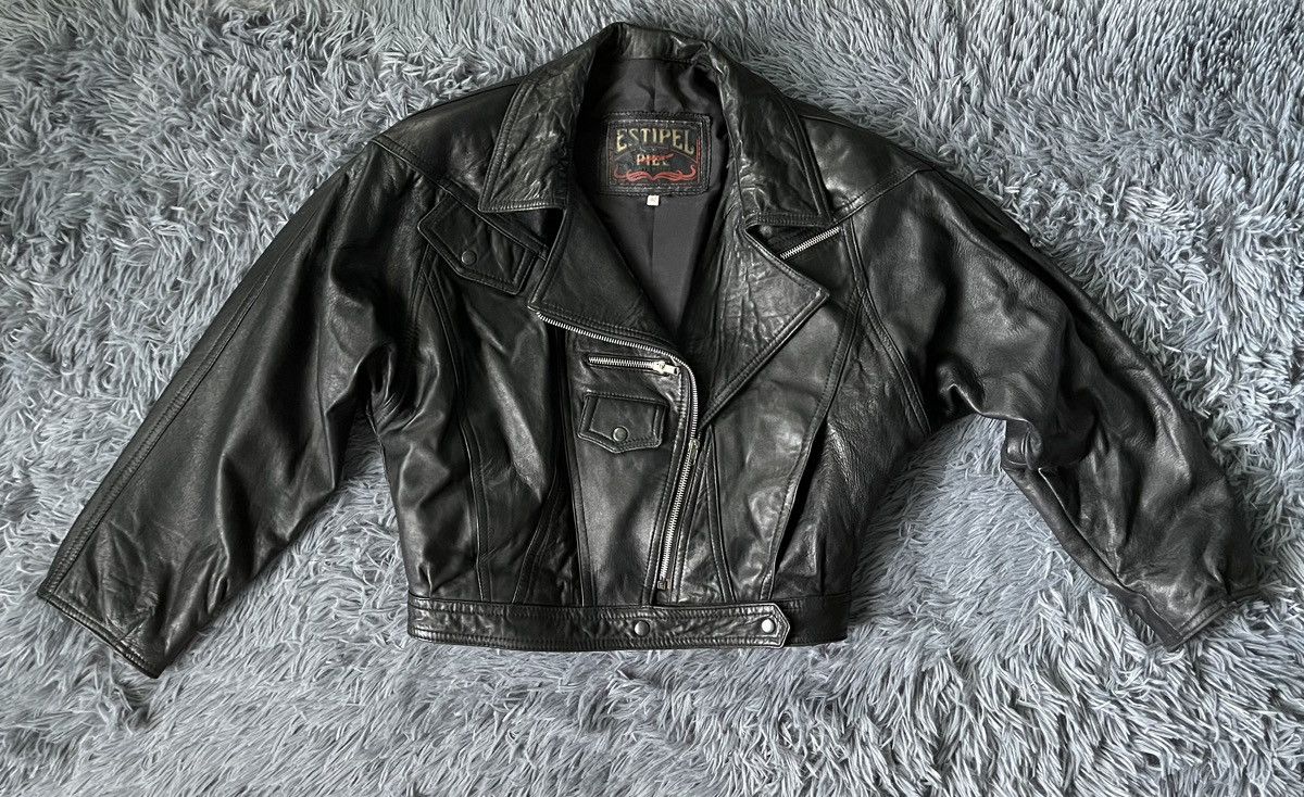 Vintage 90s vintage Avant Garde real leather biker jacket Size M / US 6-8 / IT 42-44 - 4 Thumbnail