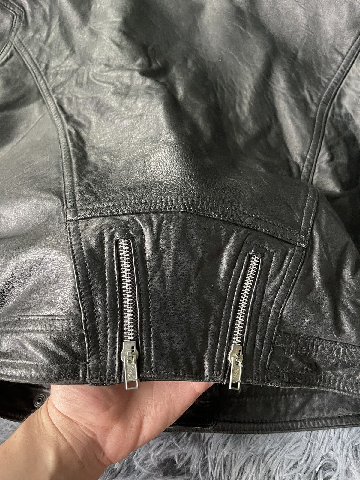 Vintage 90s vintage Avant Garde real leather biker jacket Size M / US 6-8 / IT 42-44 - 14 Thumbnail