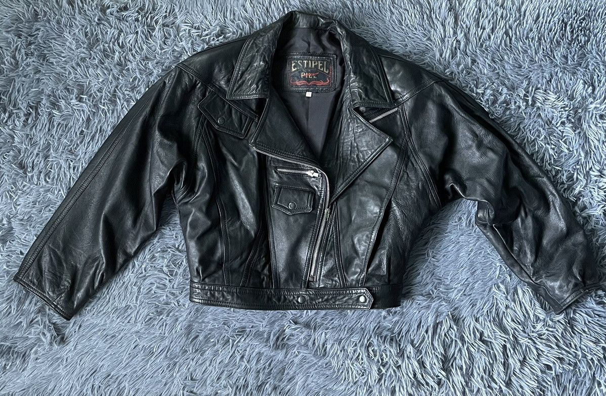 Vintage 90s vintage Avant Garde real leather biker jacket Size M / US 6-8 / IT 42-44 - 3 Thumbnail
