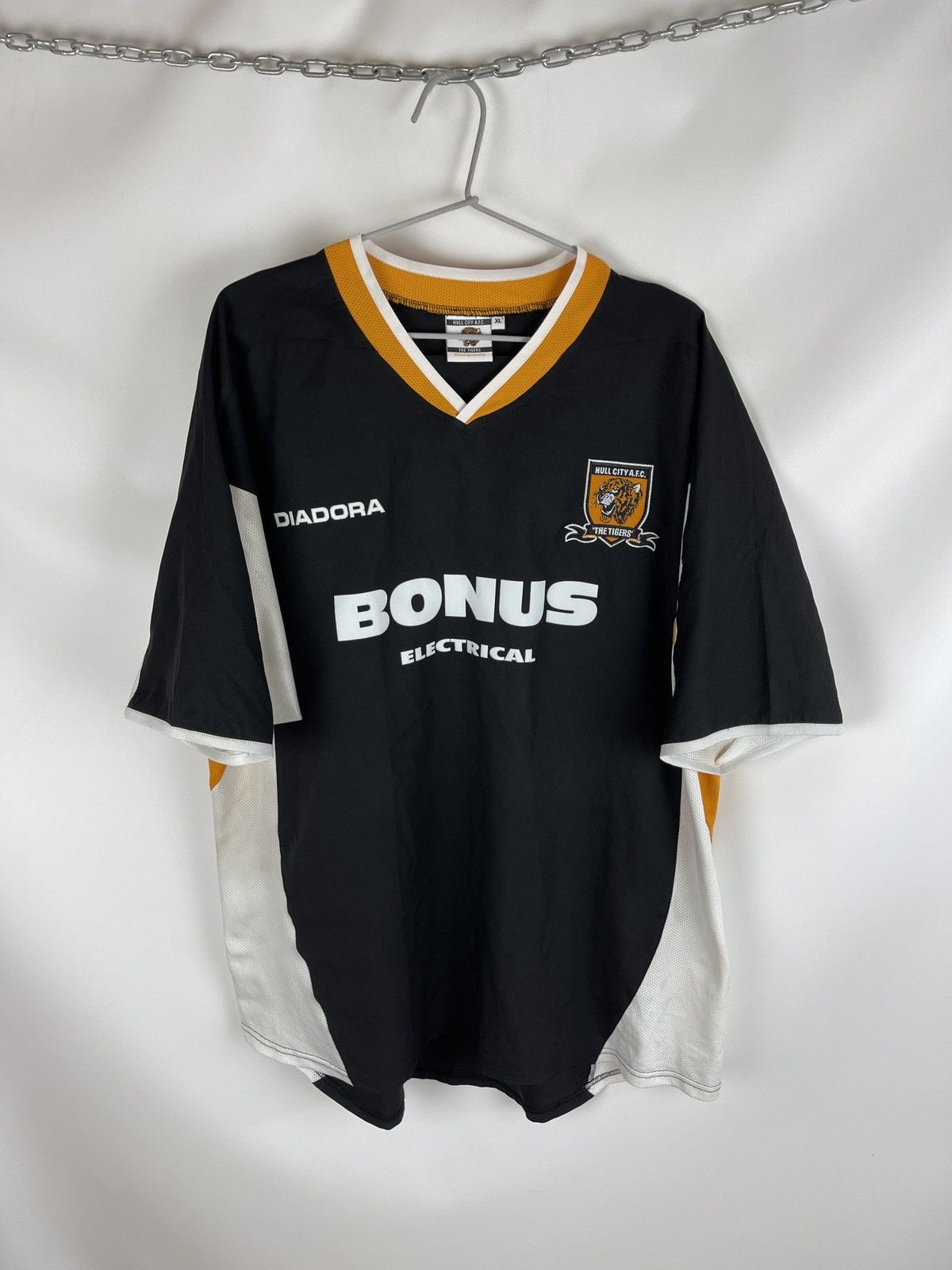 Football shirt soccer FC Hull City Tigers Away 2004/2005 Diadora Jersey  Blue XL