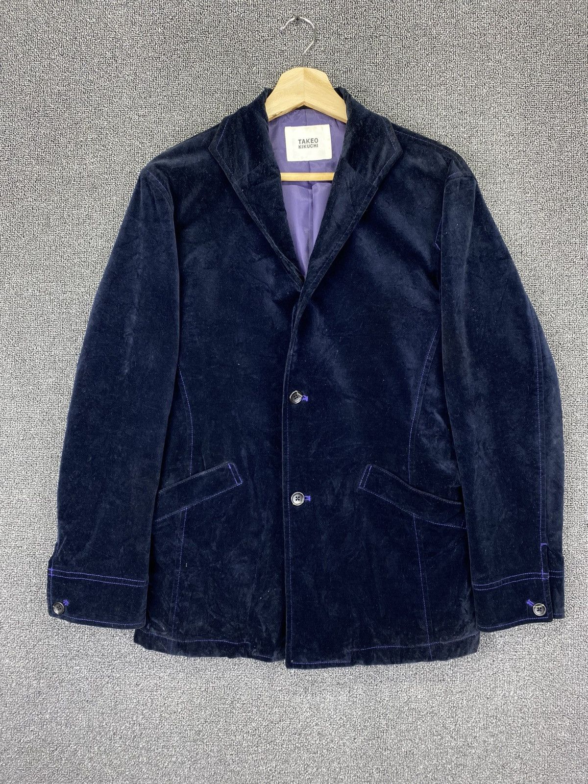 Takeo Kikuchi Vintage Takeo Kikuchi Designer Velvet Blazer Coats Jacket Size XS / US 0-2 / IT 36-38 - 4 Thumbnail