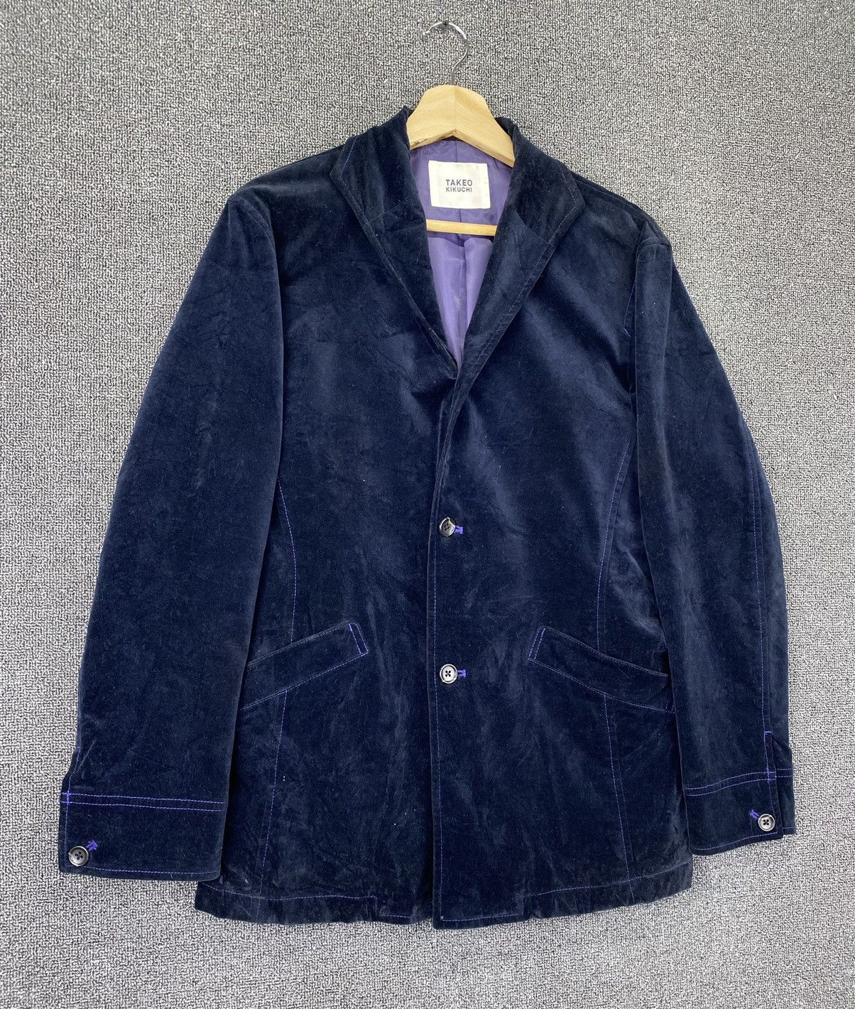 Takeo Kikuchi Vintage Takeo Kikuchi Designer Velvet Blazer Coats Jacket Size XS / US 0-2 / IT 36-38 - 3 Thumbnail