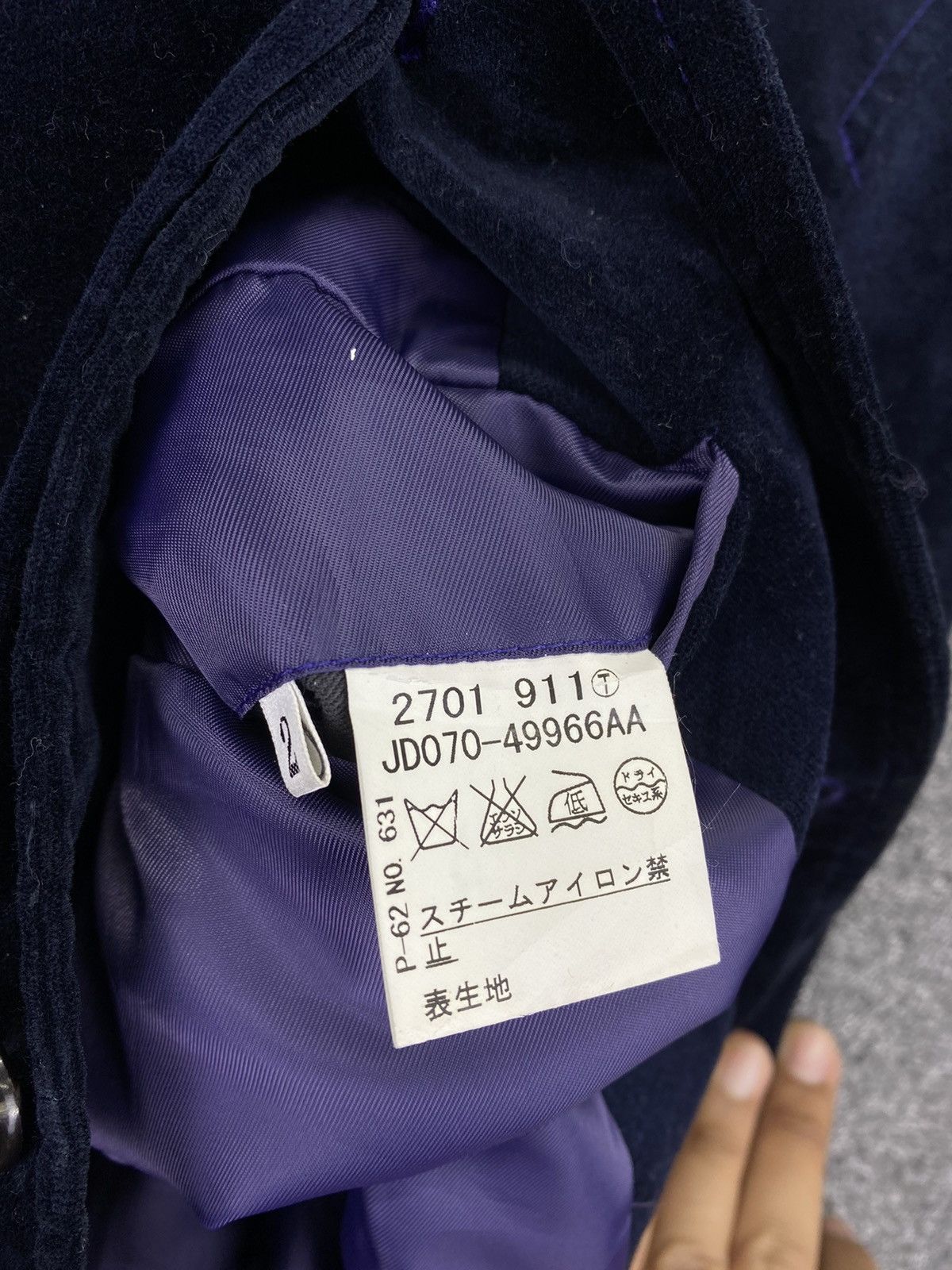 Takeo Kikuchi Vintage Takeo Kikuchi Designer Velvet Blazer Coats Jacket Size XS / US 0-2 / IT 36-38 - 7 Thumbnail
