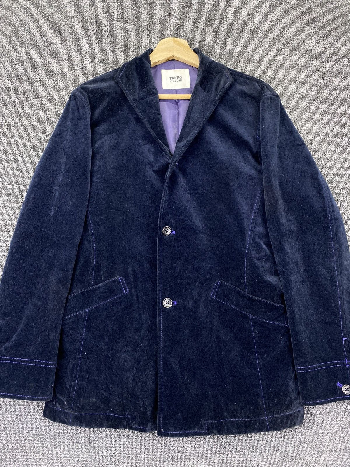 Takeo Kikuchi Vintage Takeo Kikuchi Designer Velvet Blazer Coats Jacket Size XS / US 0-2 / IT 36-38 - 2 Thumbnail