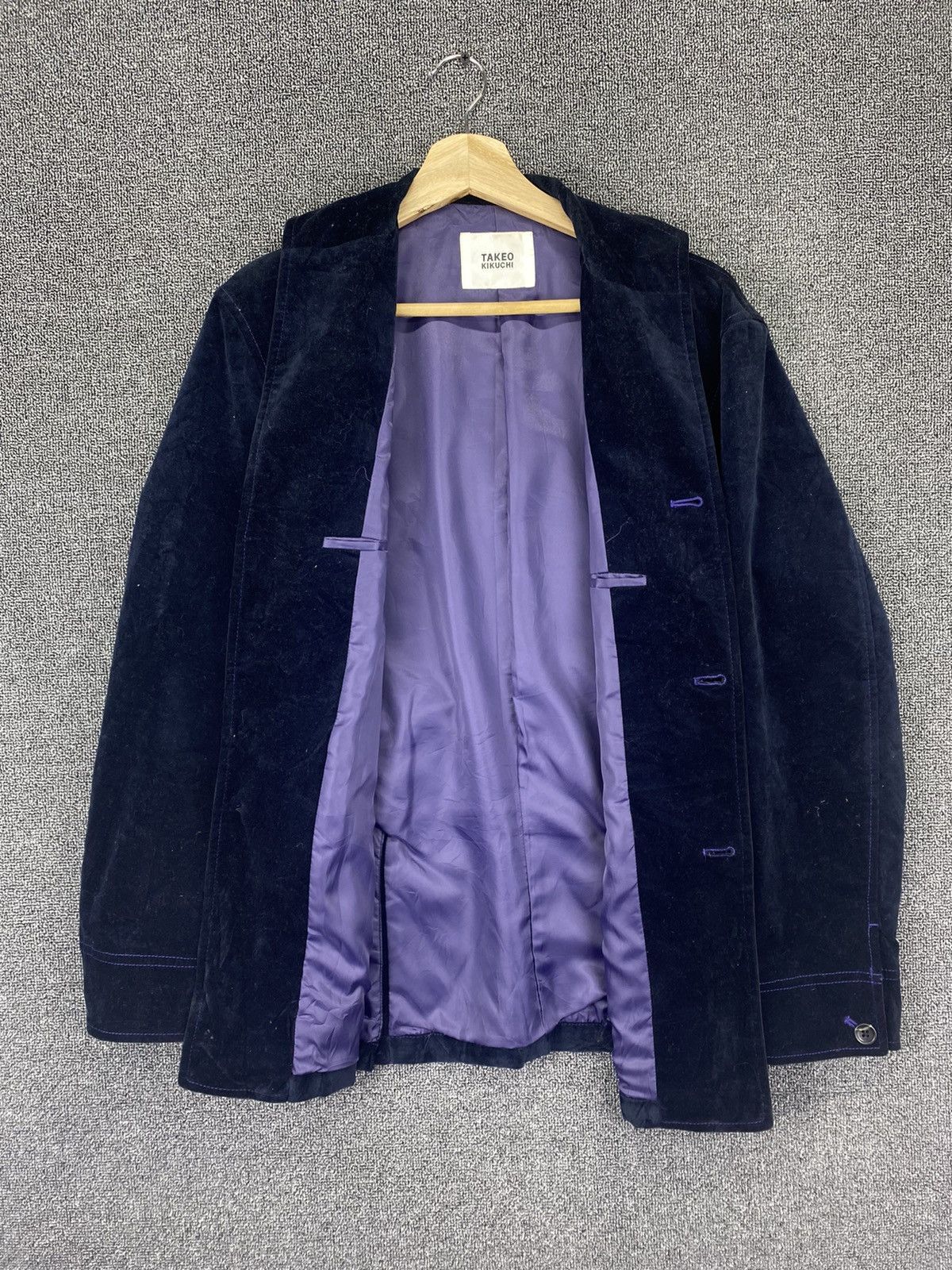Takeo Kikuchi Vintage Takeo Kikuchi Designer Velvet Blazer Coats Jacket Size XS / US 0-2 / IT 36-38 - 5 Thumbnail