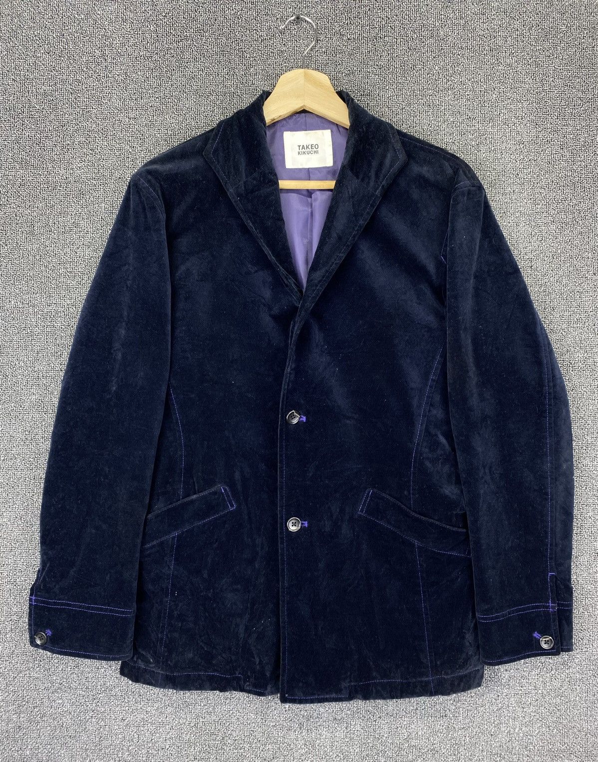 Takeo Kikuchi Vintage Takeo Kikuchi Designer Velvet Blazer Coats Jacket Size XS / US 0-2 / IT 36-38 - 1 Thumbnail