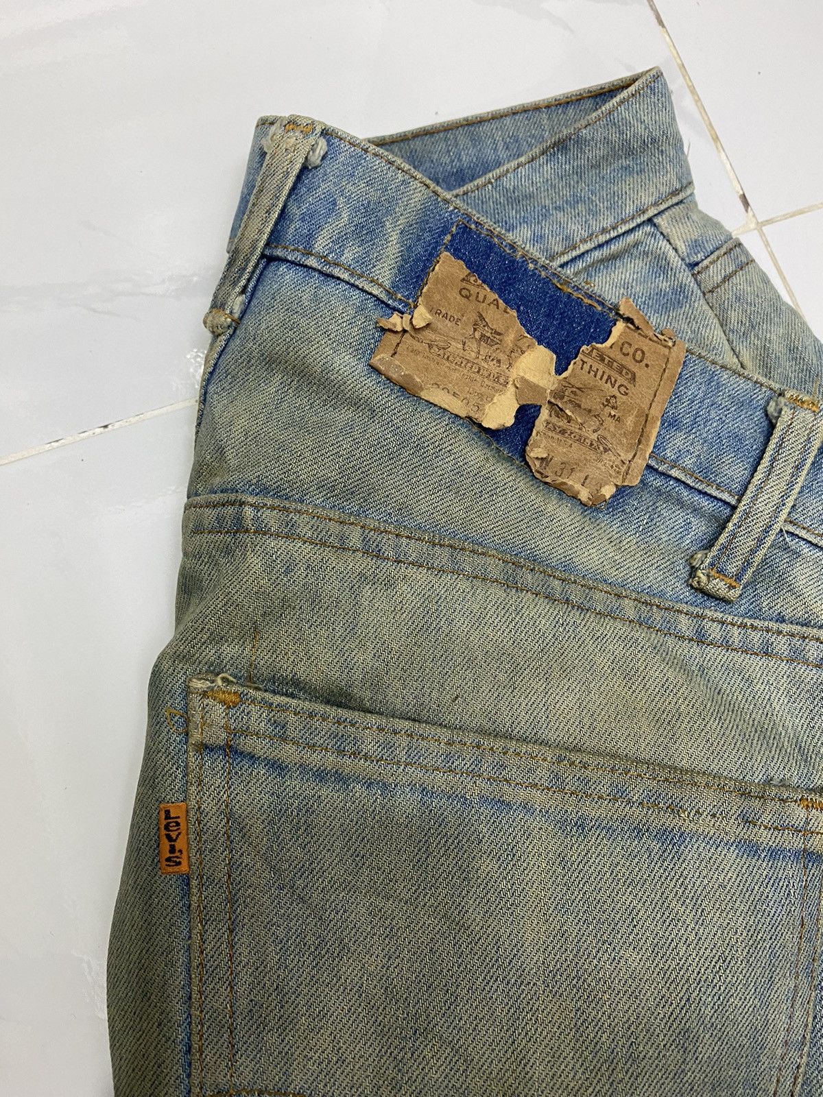 JNCO × Levi's × Vintage VTG🔥LEVIS ORANGE TAB 505 #8 DISTRESSED DENIM JEANS Size US 31 - 5 Thumbnail
