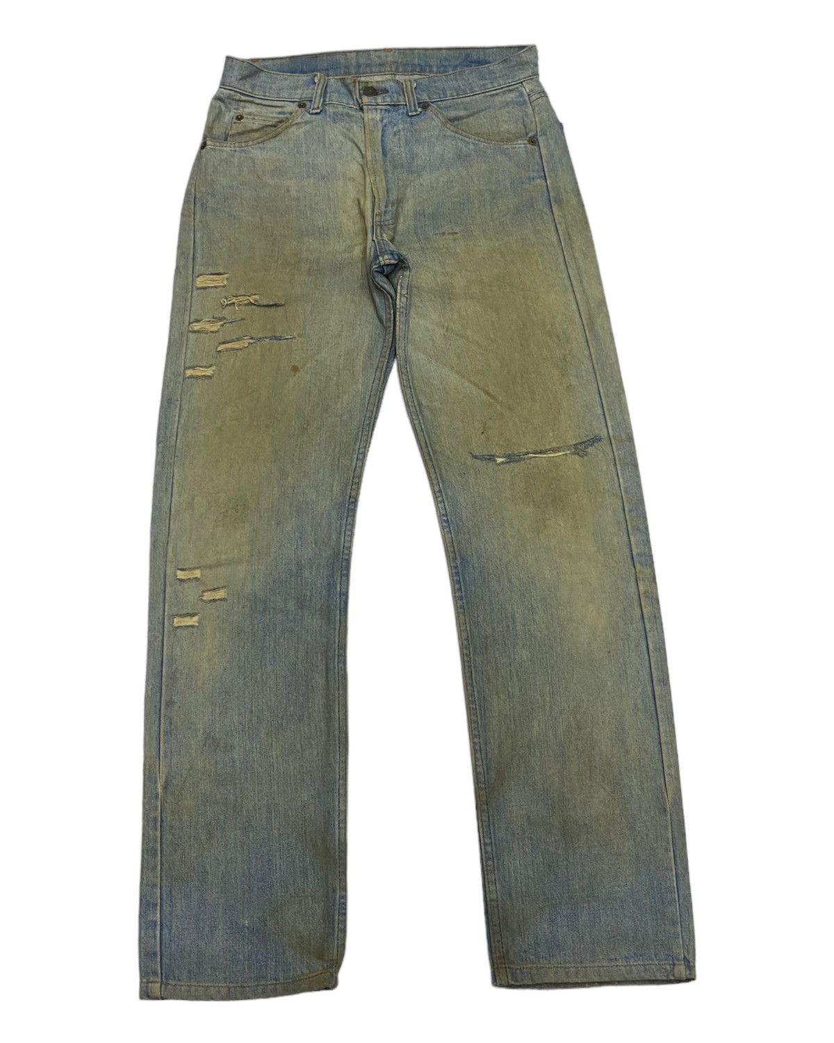 JNCO × Levi's × Vintage VTG🔥LEVIS ORANGE TAB 505 #8 DISTRESSED DENIM JEANS Size US 31 - 14 Thumbnail