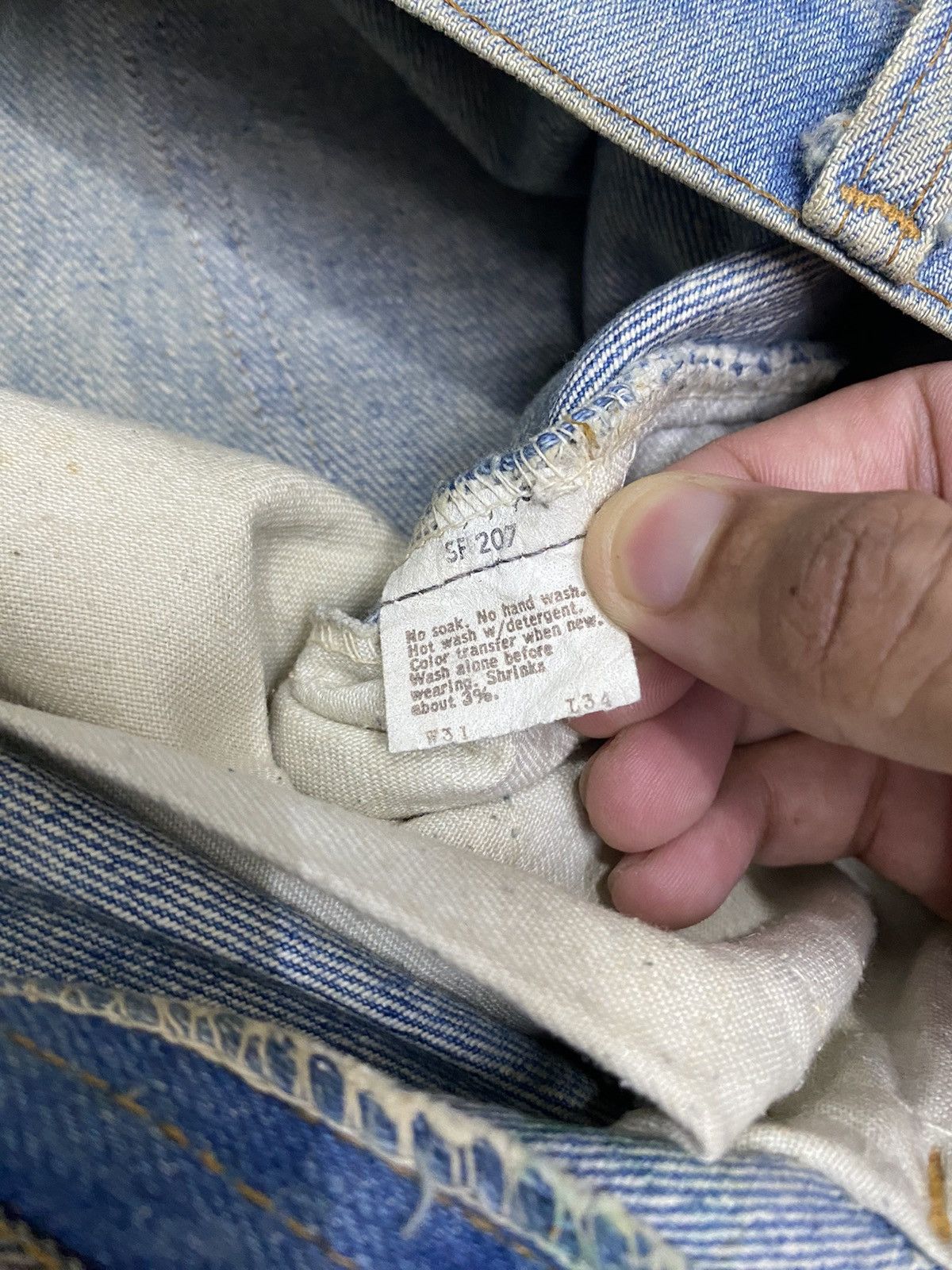 JNCO × Levi's × Vintage VTG🔥LEVIS ORANGE TAB 505 #8 DISTRESSED DENIM JEANS Size US 31 - 10 Thumbnail