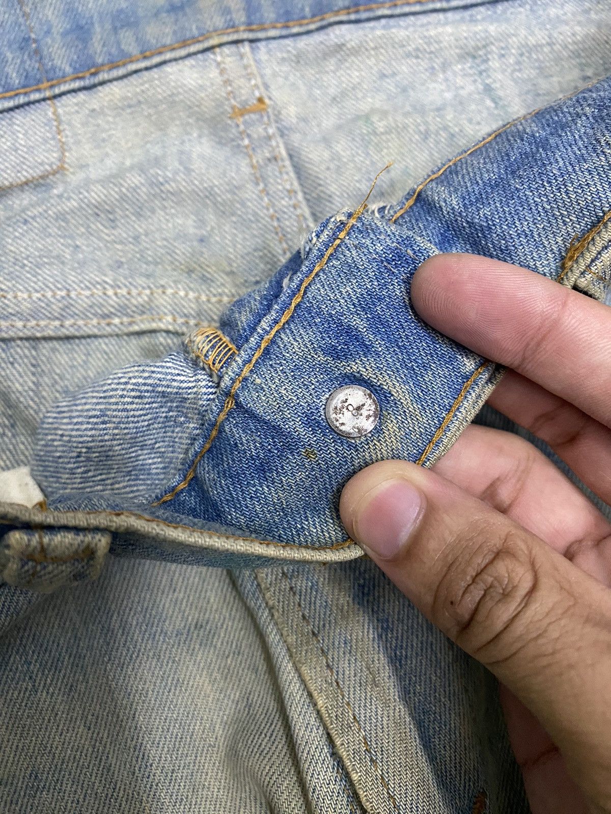 JNCO × Levi's × Vintage VTG🔥LEVIS ORANGE TAB 505 #8 DISTRESSED DENIM JEANS Size US 31 - 6 Thumbnail
