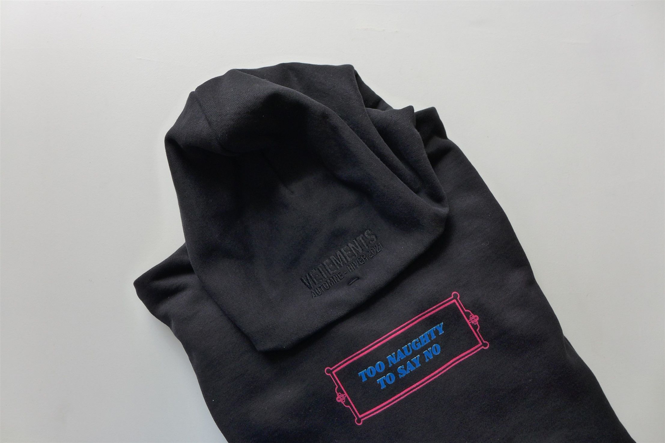 Vetements Vetements 'Too Naughty To Say No' Black Hoodie Size US S / EU 44-46 / 1 - 7 Thumbnail