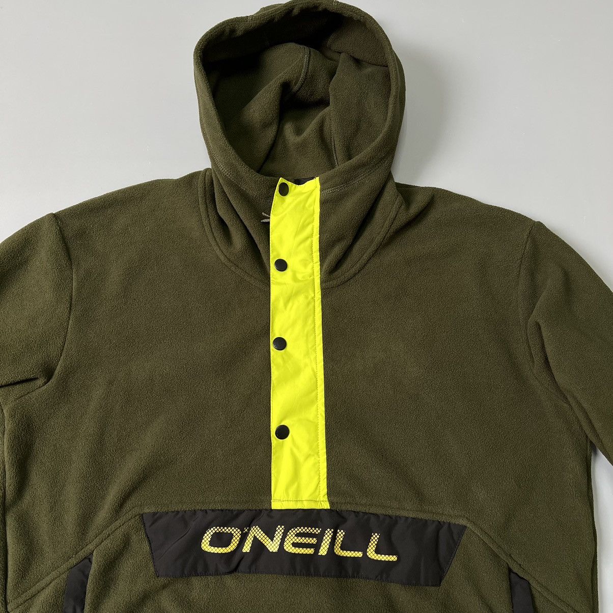 O'Neill O’neill Fleece Hoodie pullover spellout khaki green y2k Size US M / EU 48-50 / 2 - 2 Thumbnail