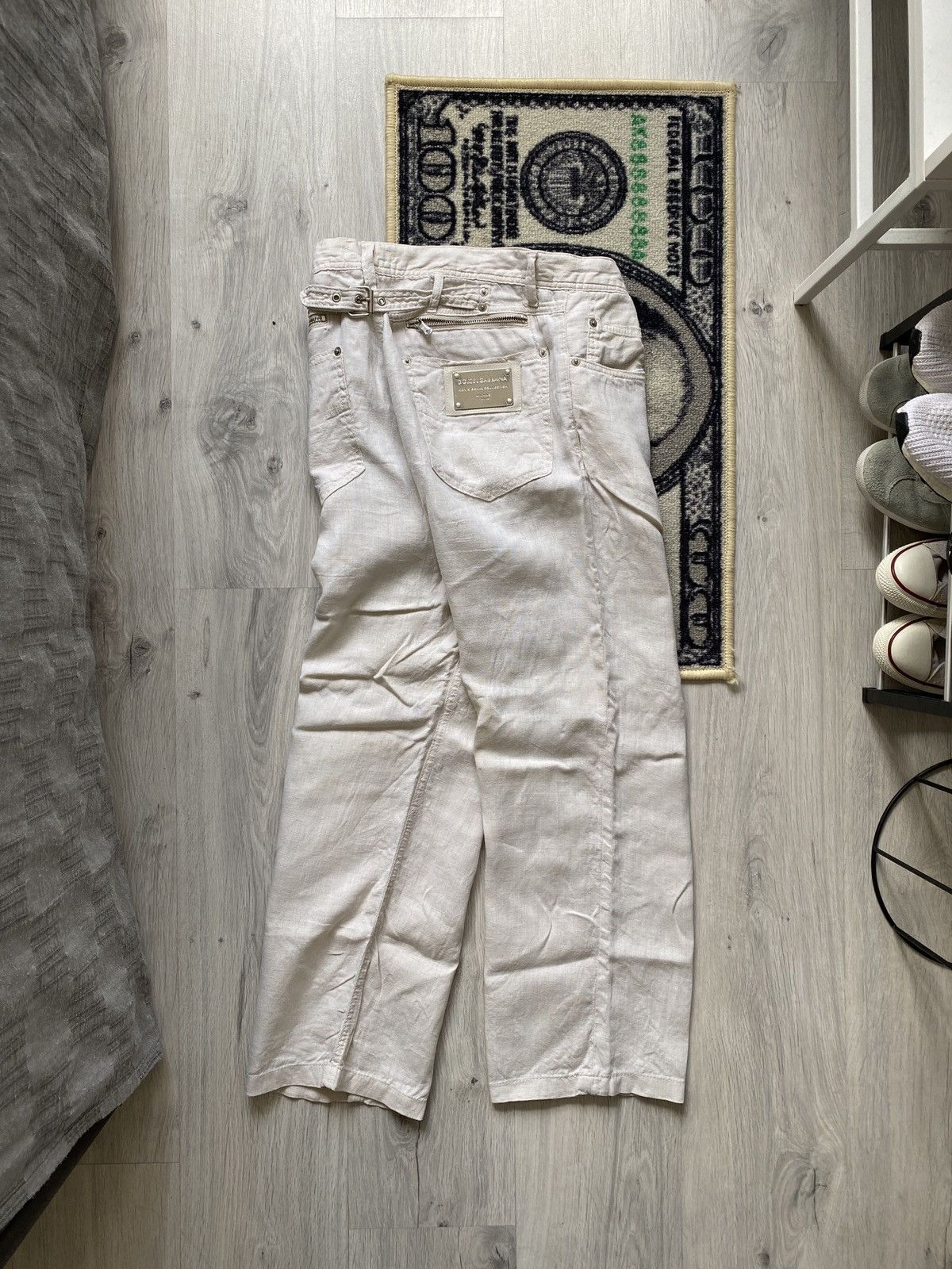 Dolce & Gabbana Gray Striped Cotton Formal Pants