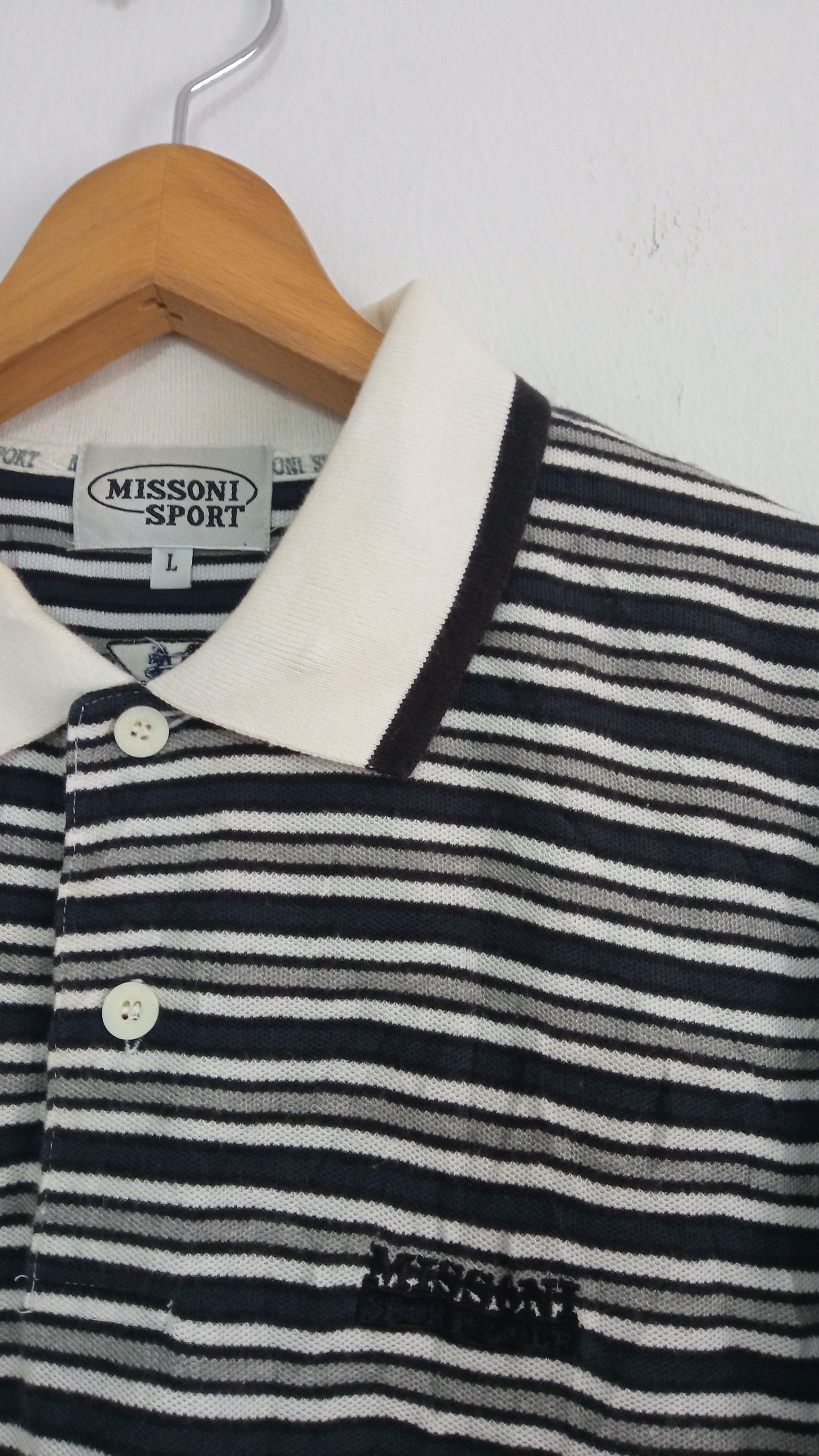 Designer × Missoni × Vintage 🔥🔥Vintage Missoni Sport Border Striped Polo T-Shirt Size US L / EU 52-54 / 3 - 15 Thumbnail