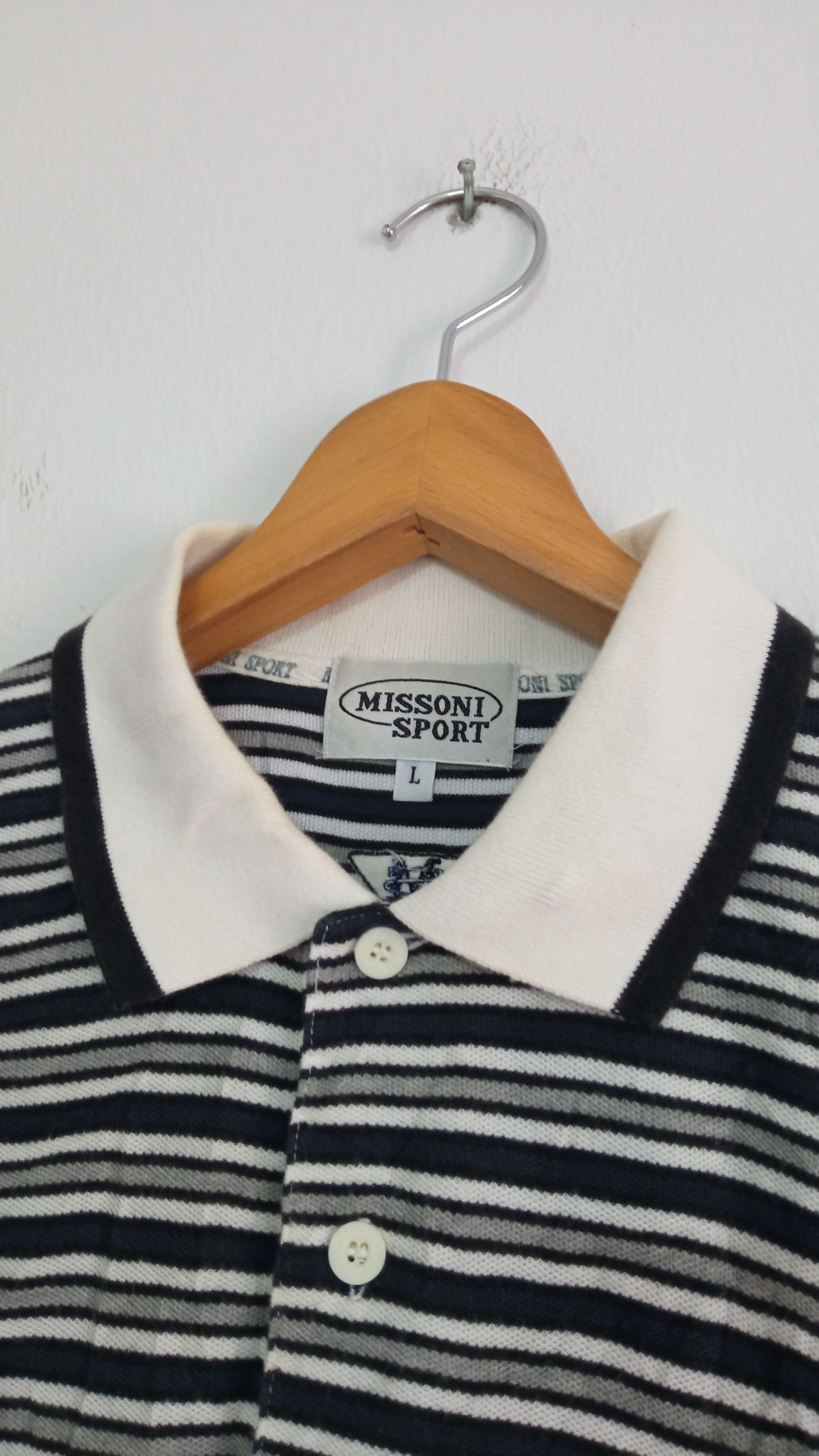 Designer × Missoni × Vintage 🔥🔥Vintage Missoni Sport Border Striped Polo T-Shirt Size US L / EU 52-54 / 3 - 14 Thumbnail