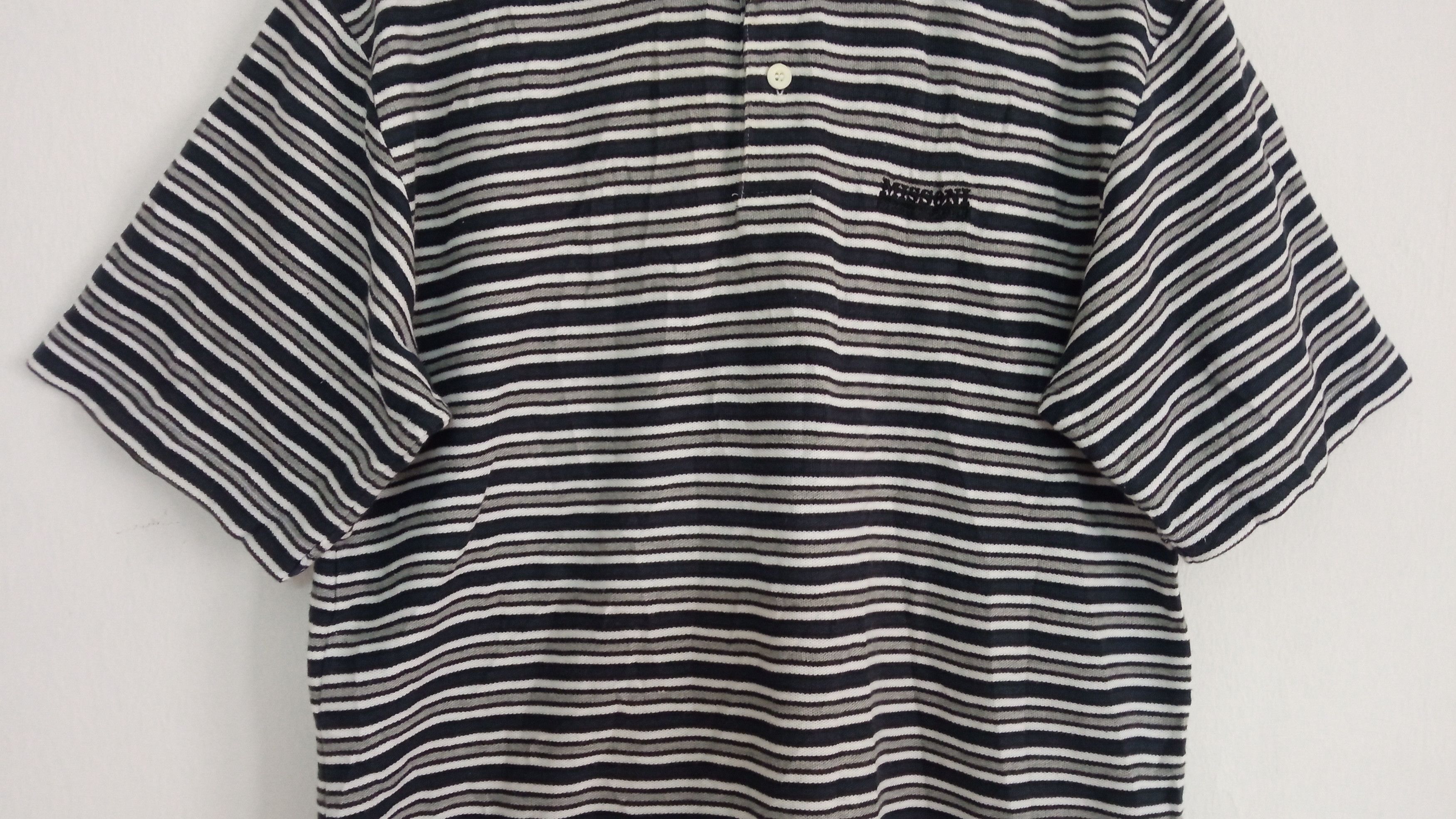 Designer × Missoni × Vintage 🔥🔥Vintage Missoni Sport Border Striped Polo T-Shirt Size US L / EU 52-54 / 3 - 11 Thumbnail