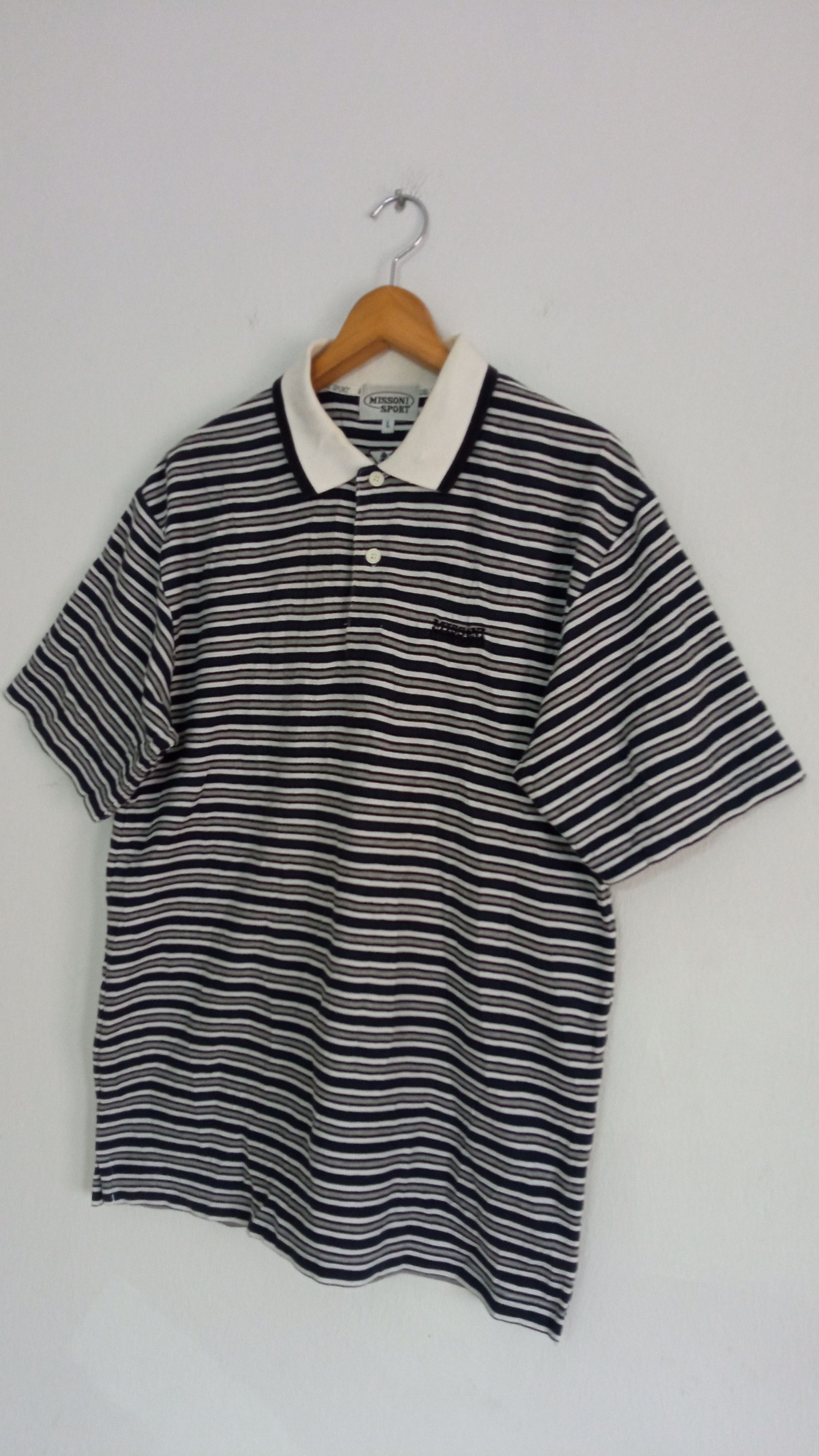 Designer × Missoni × Vintage 🔥🔥Vintage Missoni Sport Border Striped Polo T-Shirt Size US L / EU 52-54 / 3 - 3 Thumbnail