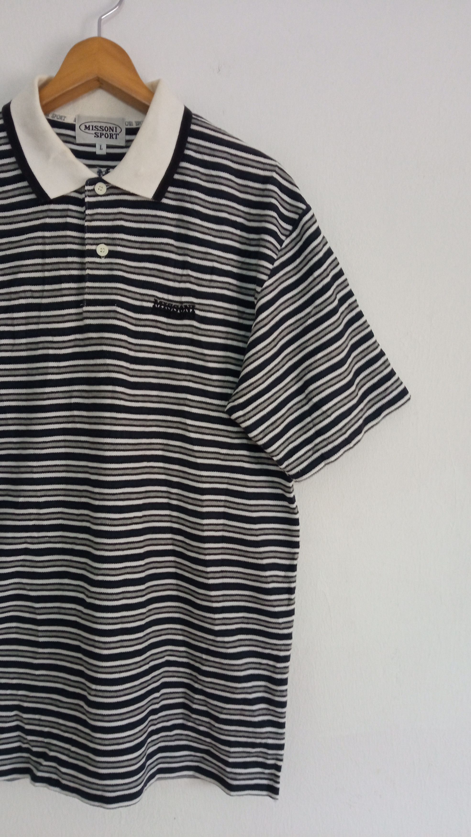 Designer × Missoni × Vintage 🔥🔥Vintage Missoni Sport Border Striped Polo T-Shirt Size US L / EU 52-54 / 3 - 5 Thumbnail