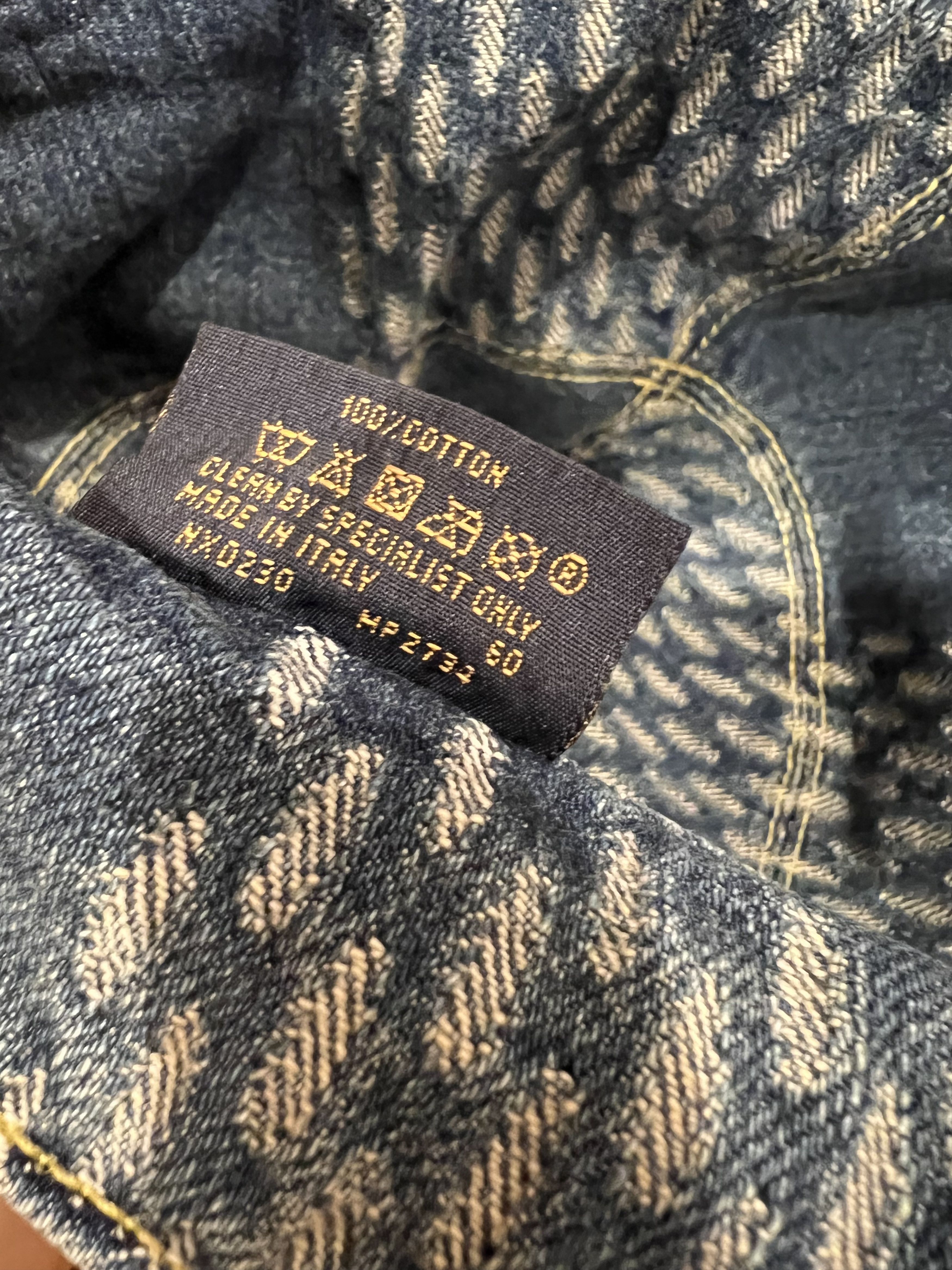 Louis Vuitton × Nigo Louis Vuitton Nigo Damier Monogram Bucket Hat Denim L Sz60 Size ONE SIZE - 4 Thumbnail