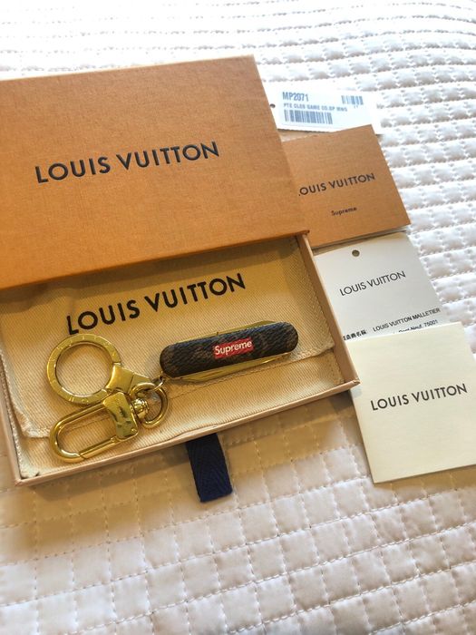 Louis Vuitton x Supreme Pocket Knife Key Chain Brown