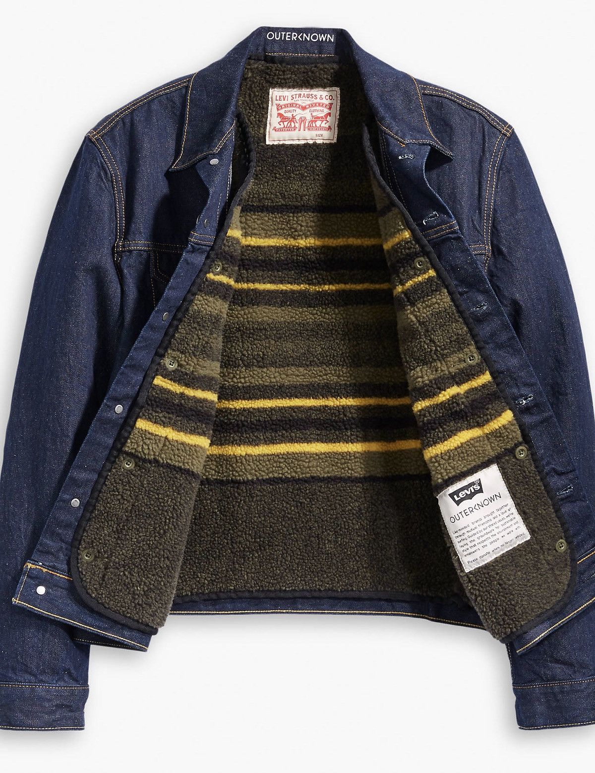 Levi's × Outerknown Levi's® WellThread™ X Outerknown Lined Sherpa Trucker Jacket Size US S / EU 44-46 / 1 - 1 Thumbnail