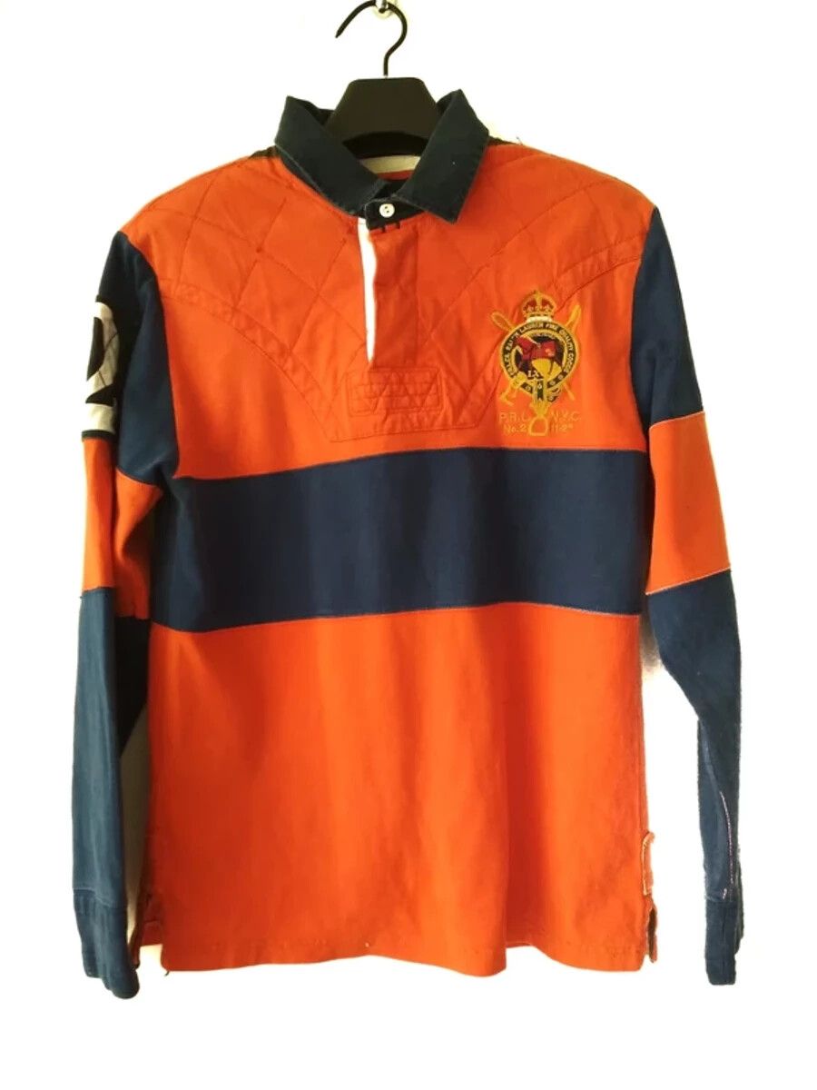 Pre-owned Grailed X Polo Ralph Lauren Polo Ralph Laurent Rugby Custom Fit M In Orange