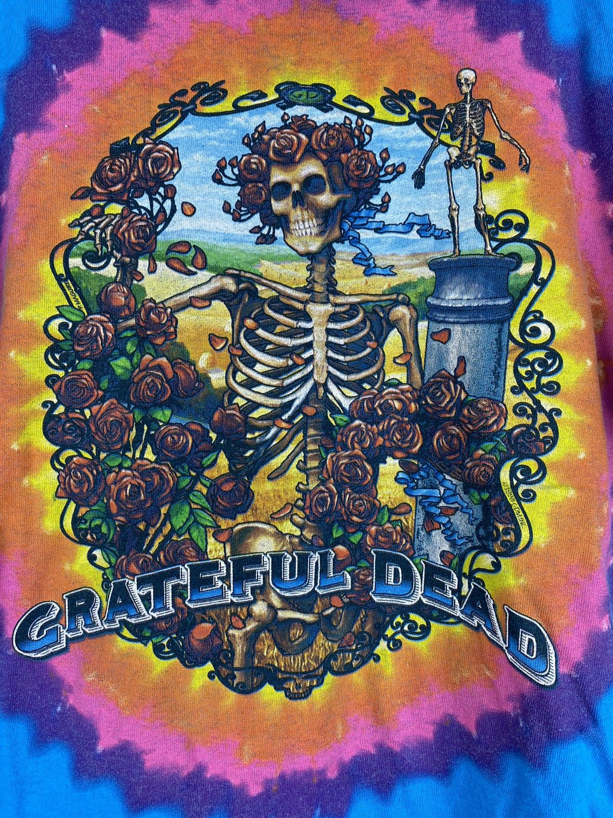 Grateful Dead Vintage Liquid Blue Grateful Dead Tie Dye Skeleton Skull Size US L / EU 52-54 / 3 - 2 Thumbnail