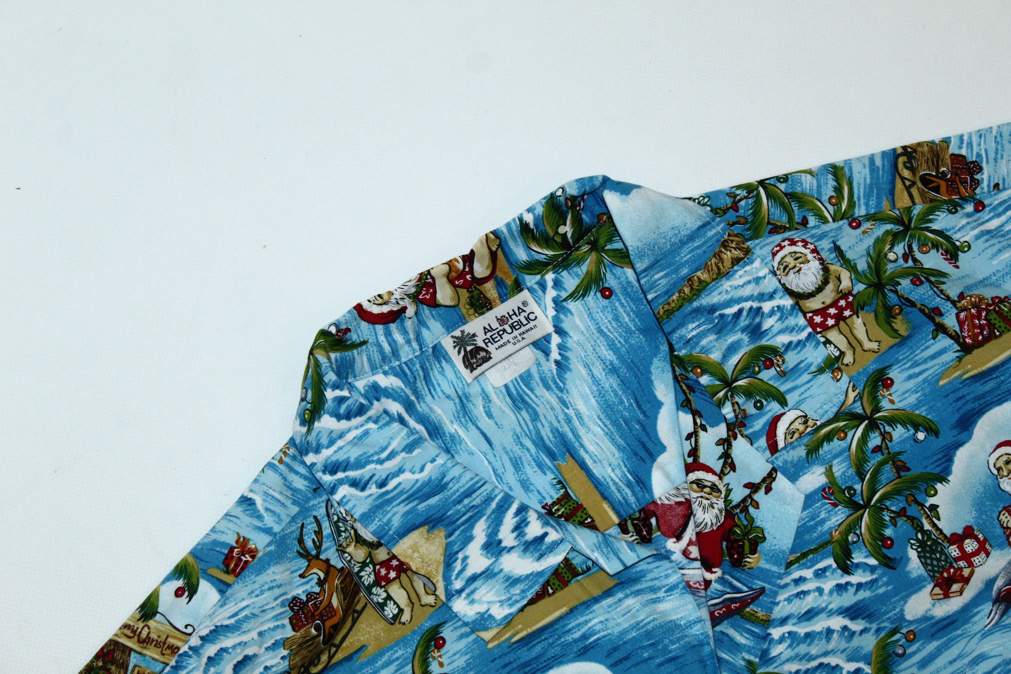Vintage Aloha Republic Happy New Year Hawaiian Shirt Santa Surfing Size US XXL / EU 58 / 5 - 3 Thumbnail
