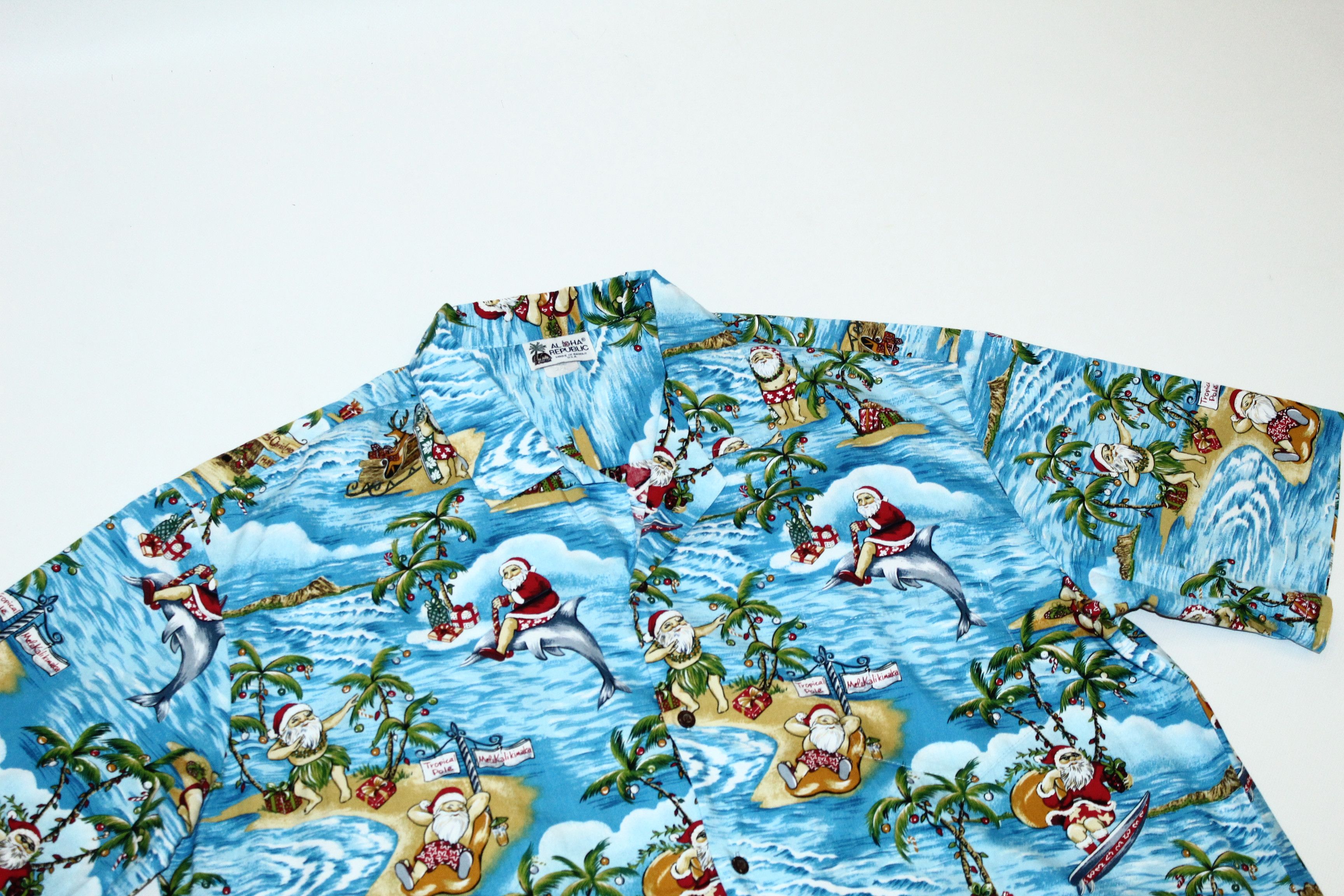 Vintage Aloha Republic Happy New Year Hawaiian Shirt Santa Surfing Size US XXL / EU 58 / 5 - 4 Thumbnail