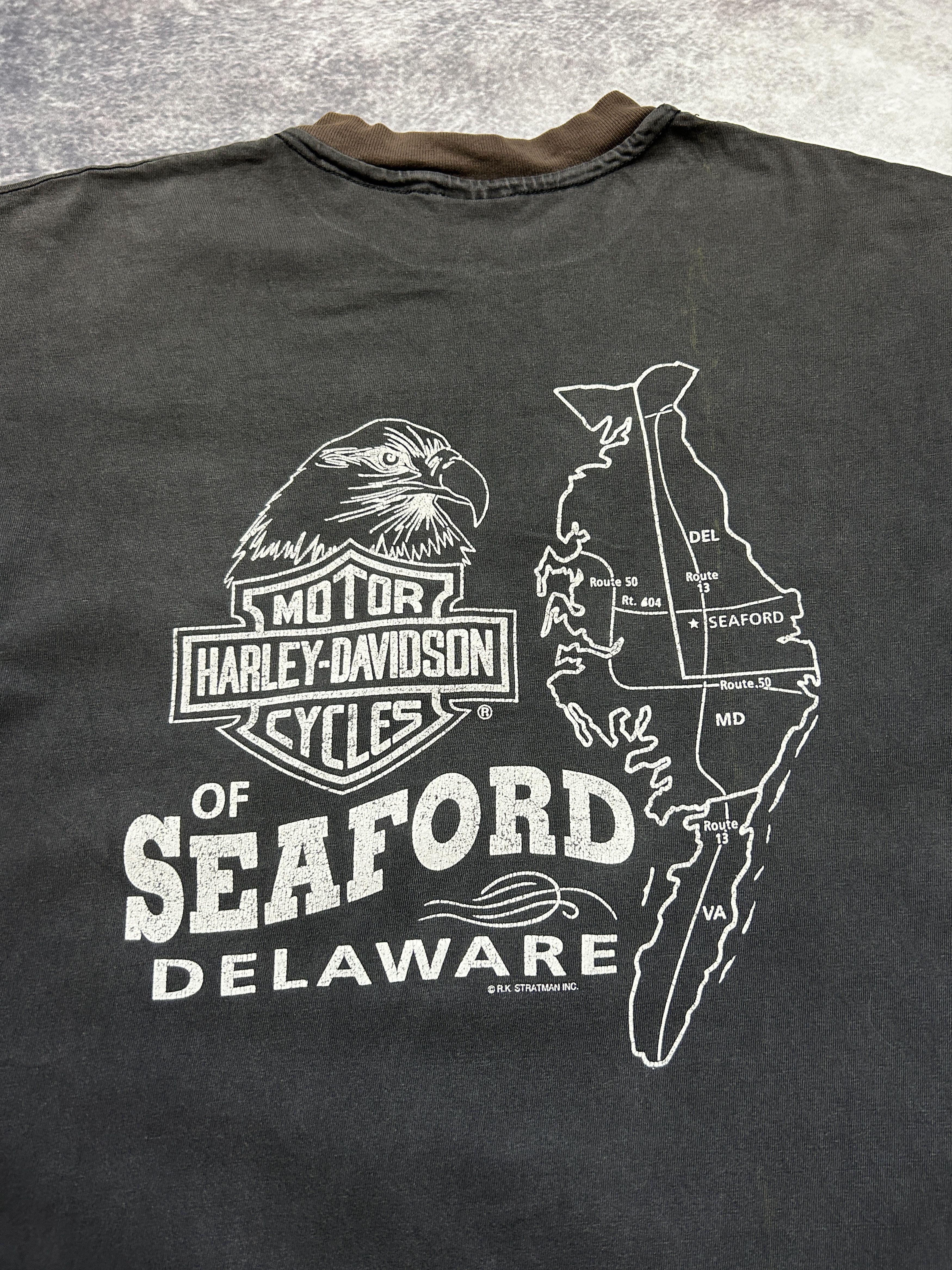Vintage Vintage Harley Davidson Seaford 90's T-shirt Size US L / EU 52-54 / 3 - 4 Thumbnail