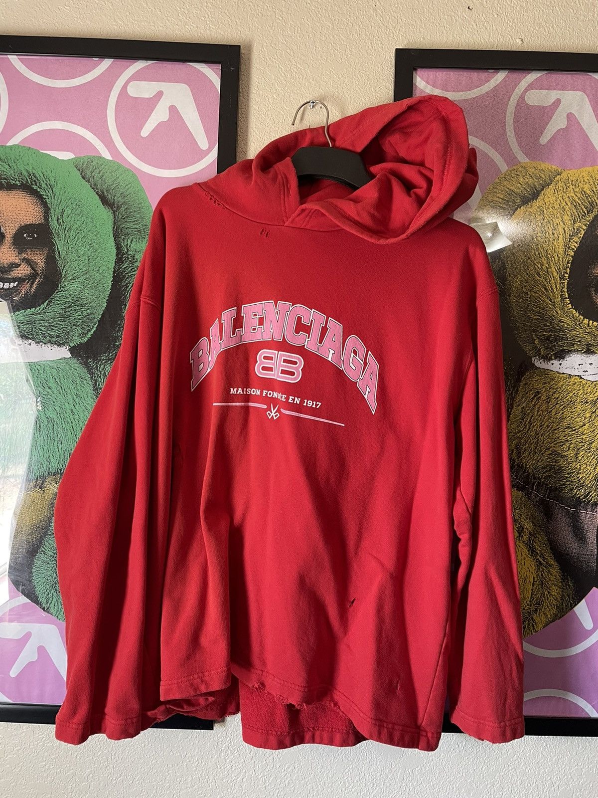 Balenciaga orange maison distressed hoodie SZ:S – Bankofgrails