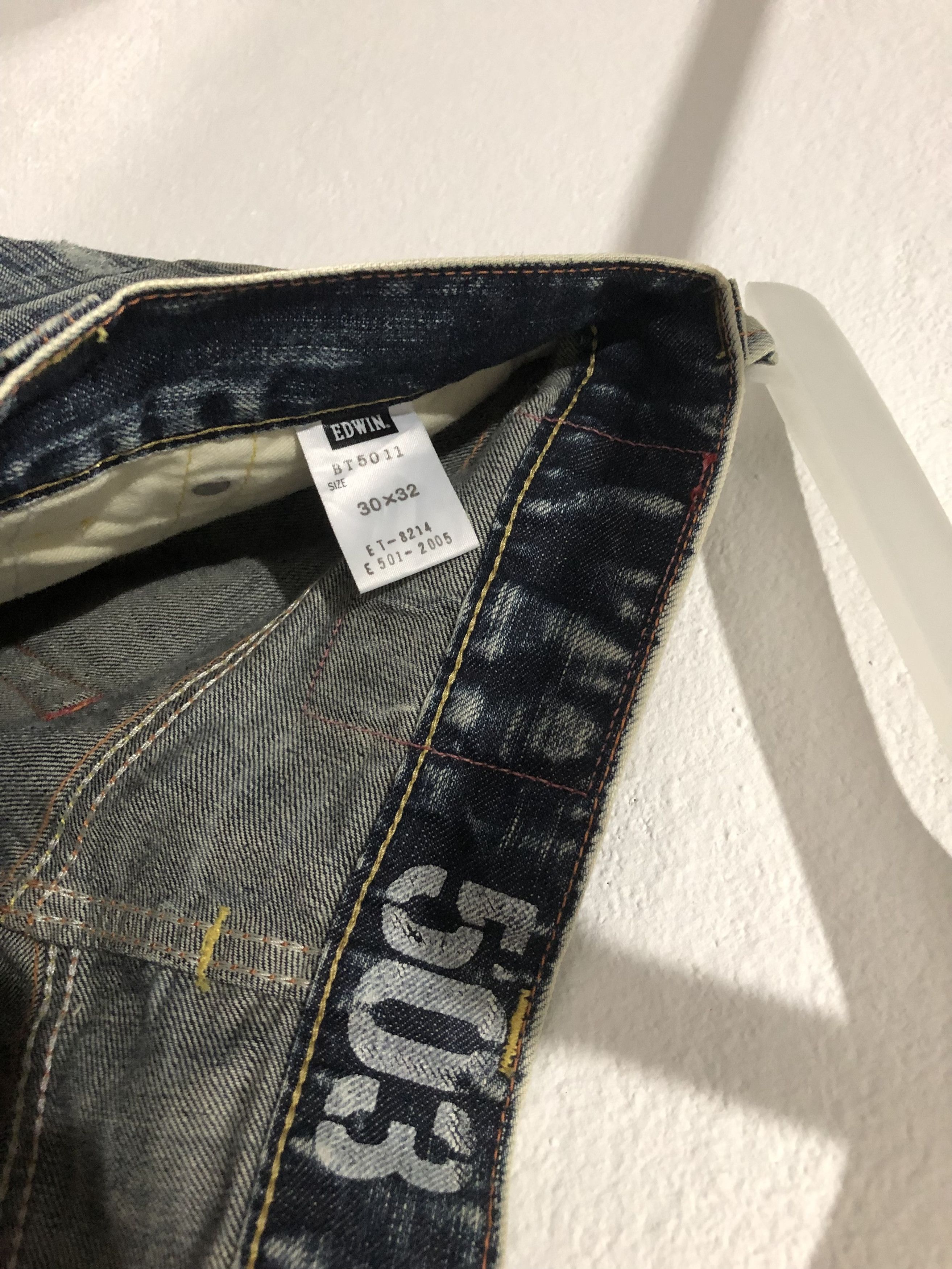 Edwin × Japanese Brand Edwin 503 blue trip distressed denim nice design Size US 30 / EU 46 - 3 Thumbnail