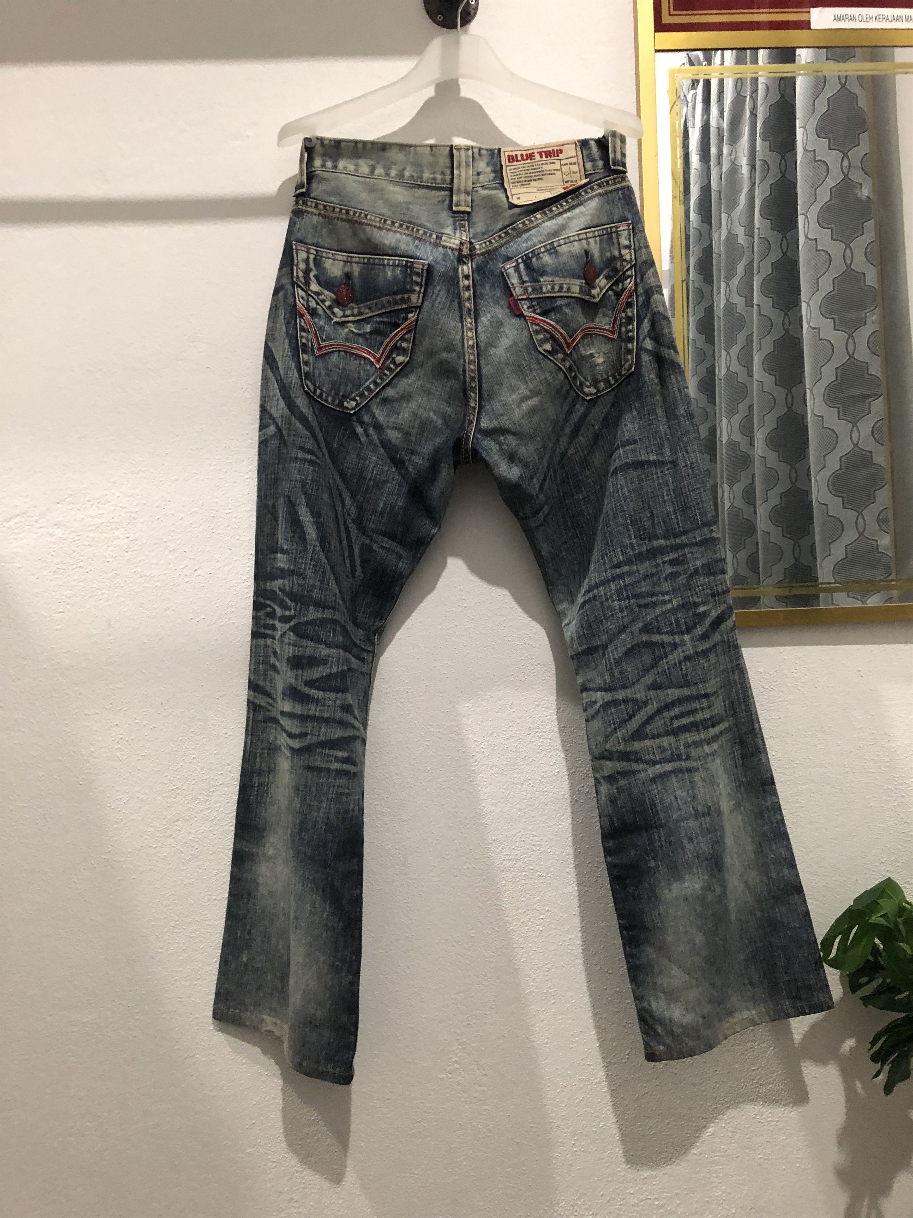 Edwin × Japanese Brand Edwin 503 blue trip distressed denim nice design Size US 30 / EU 46 - 4 Thumbnail