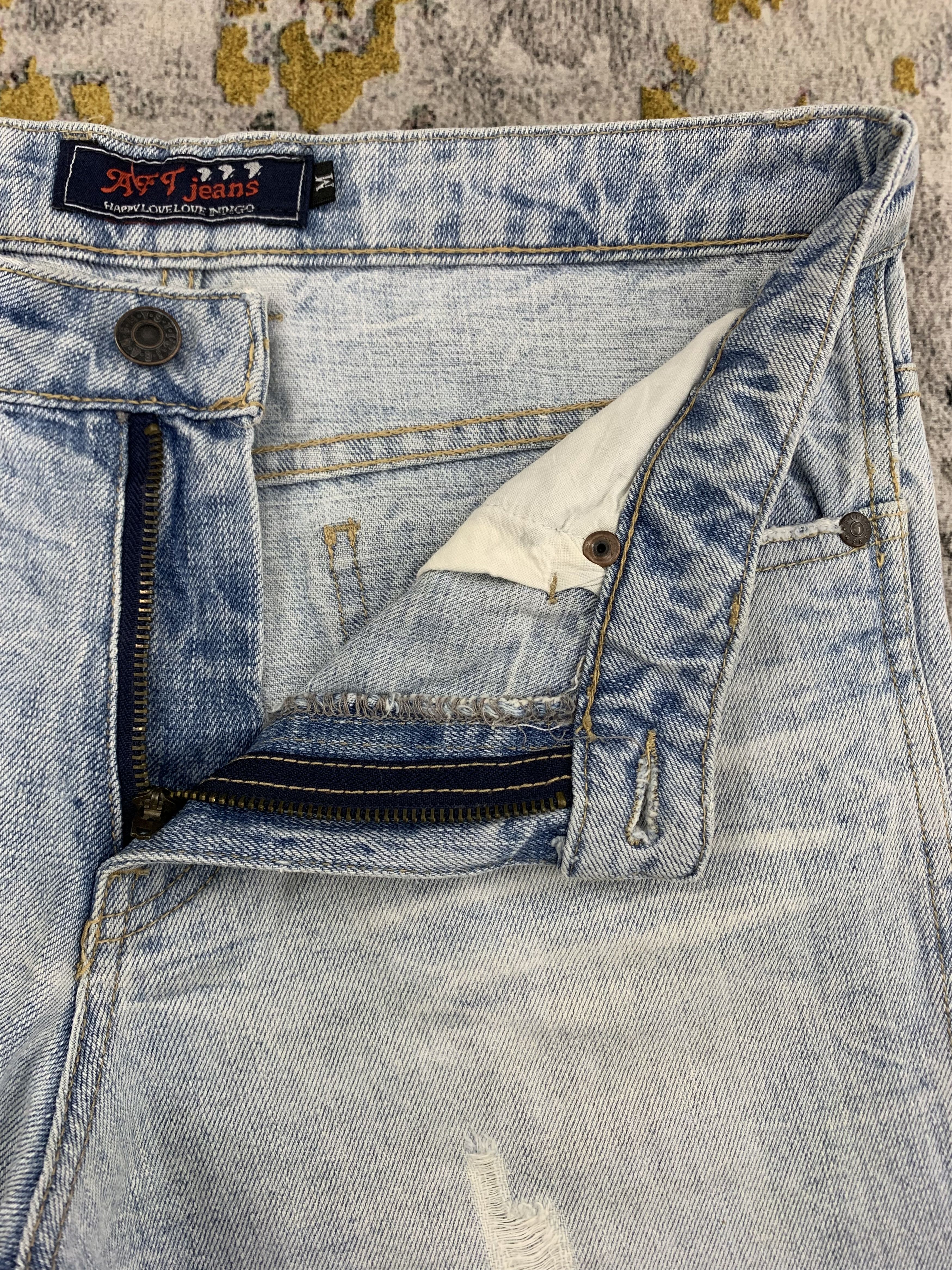 Japanese Brand Vintage AFT Denim 31x31.5 Distressed Size 31" - 3 Thumbnail