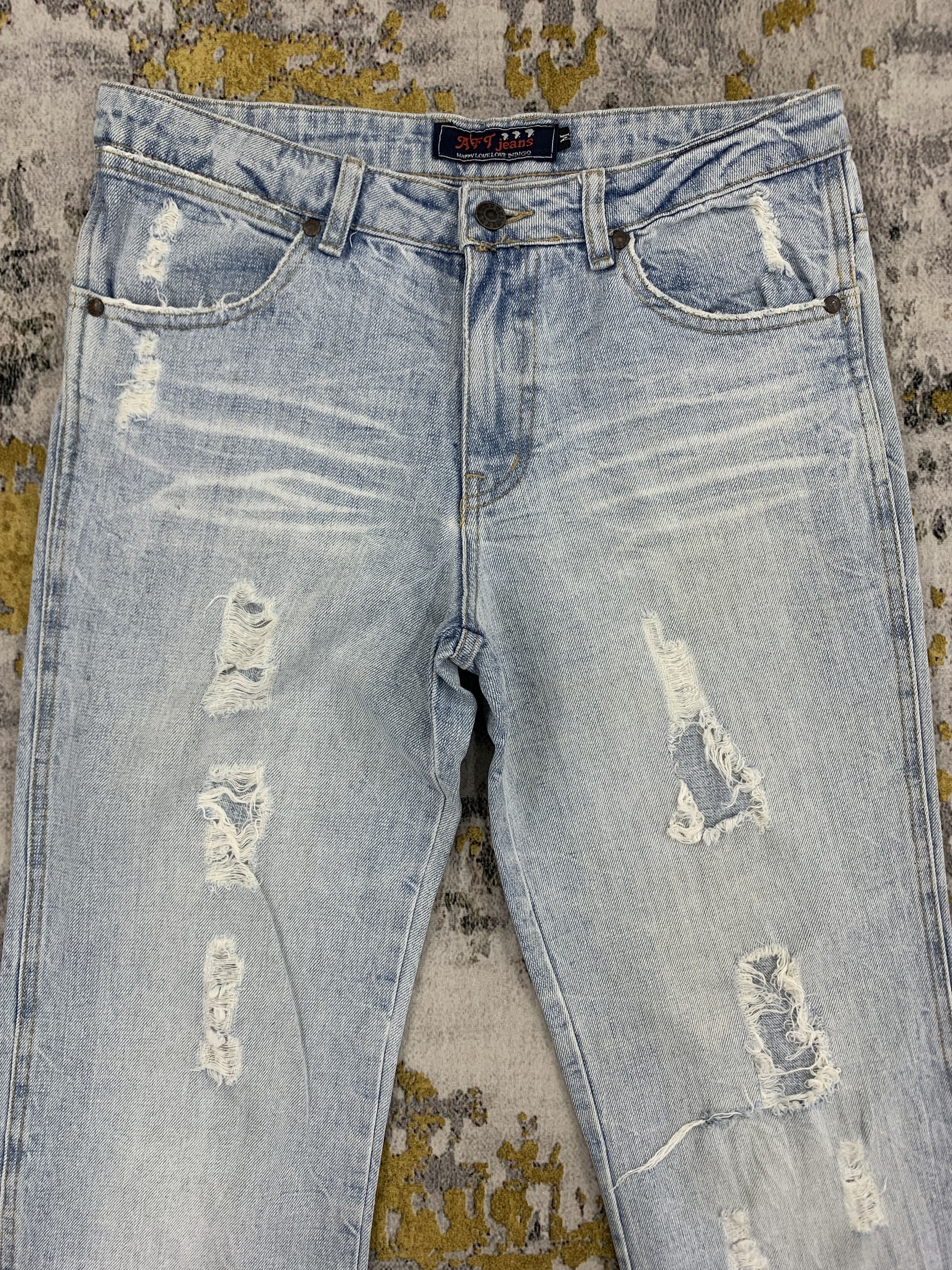 Japanese Brand Vintage AFT Denim 31x31.5 Distressed Size 31" - 2 Thumbnail