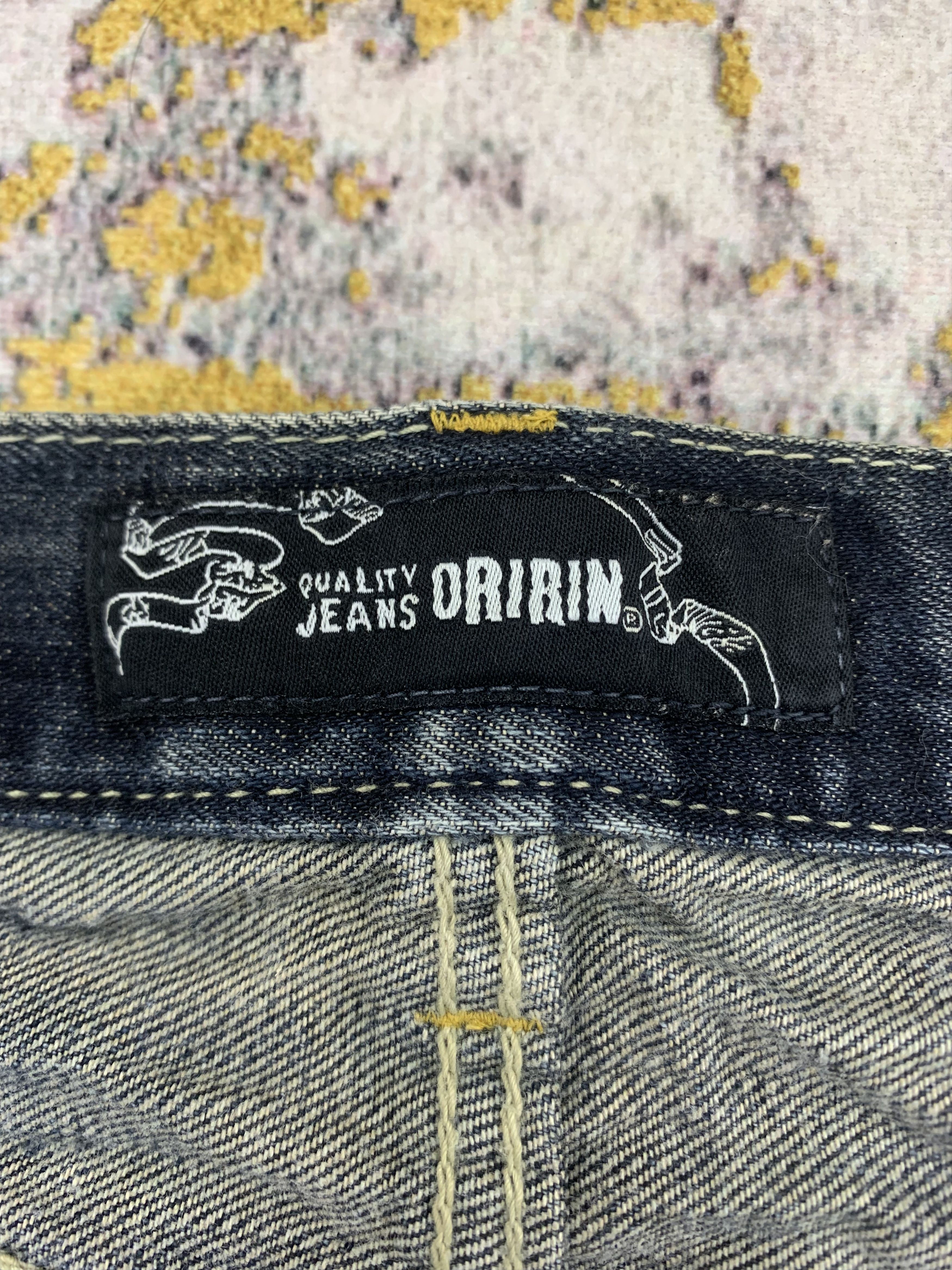 Japanese Brand Vintage Oririn Dark Blue Denim 35x32 Distressed Size US 35 - 4 Thumbnail