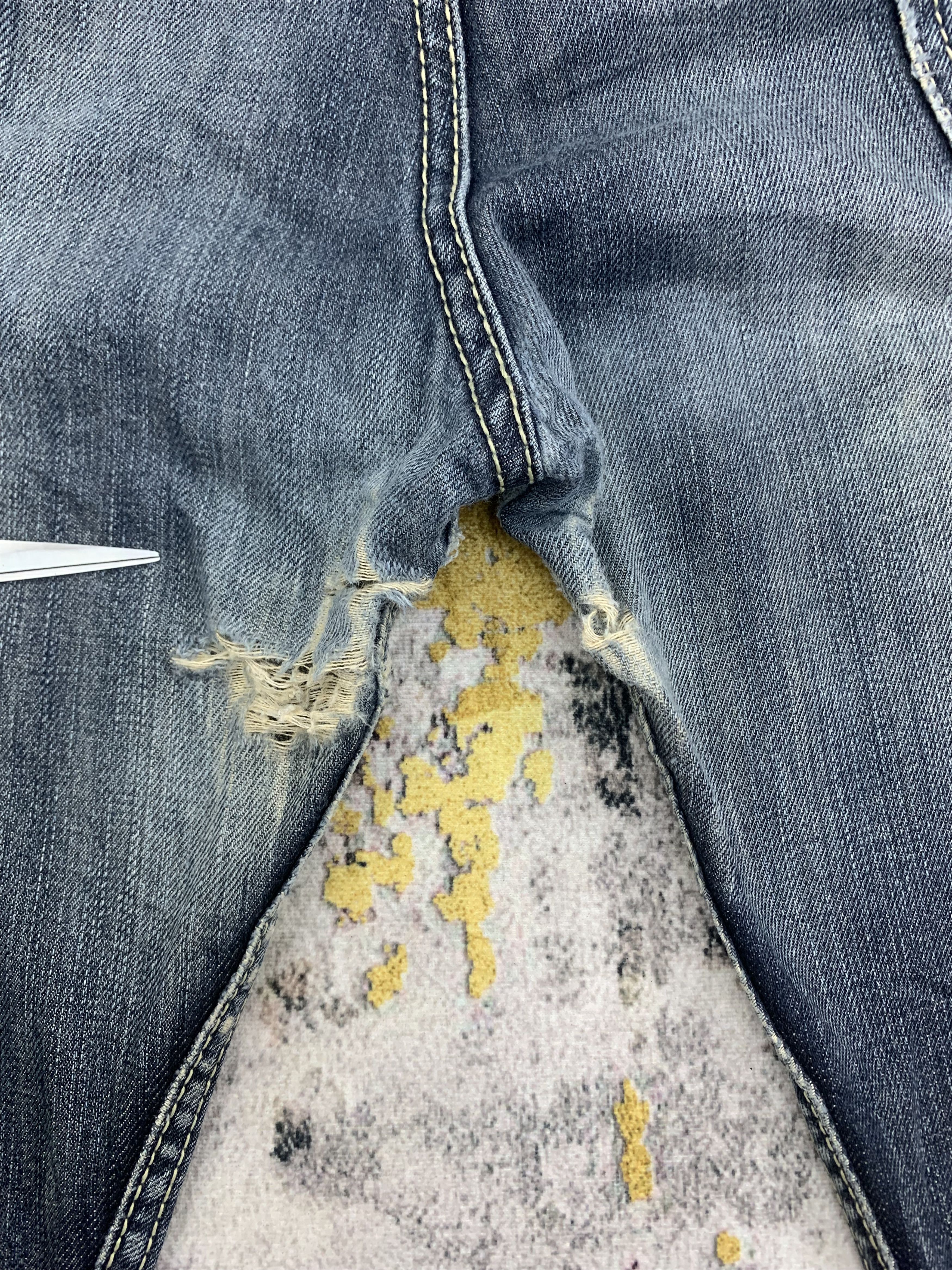 Japanese Brand Vintage Oririn Dark Blue Denim 35x32 Distressed Size US 35 - 8 Thumbnail
