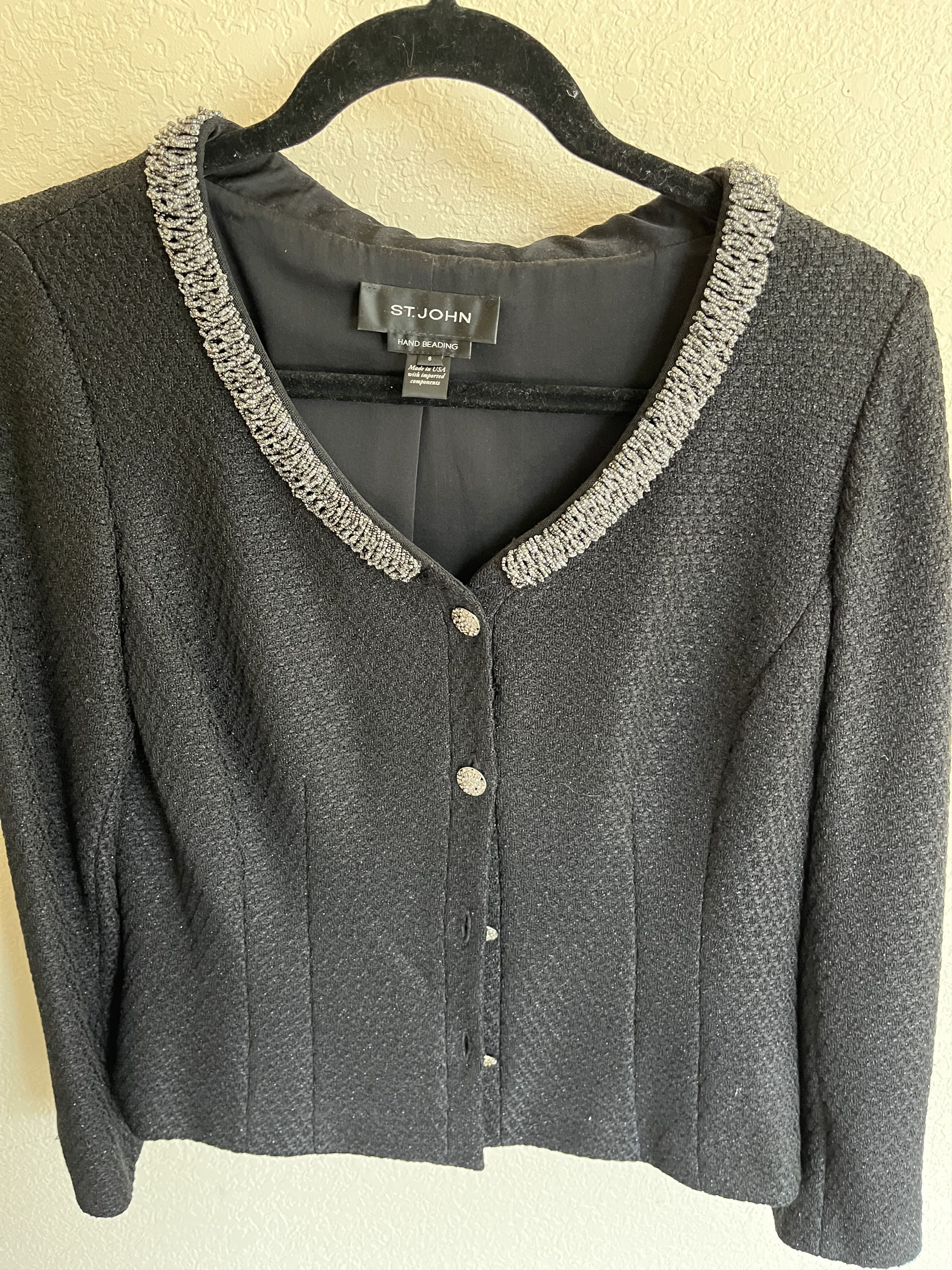 St. John black embellished blazer/jacket