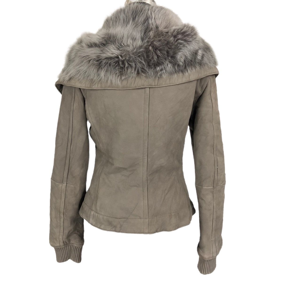 Max Mara Max Mara Lambskin Furs Sherpa Asymmetrical Leather Jacket Size S / US 4 / IT 40 - 16 Thumbnail