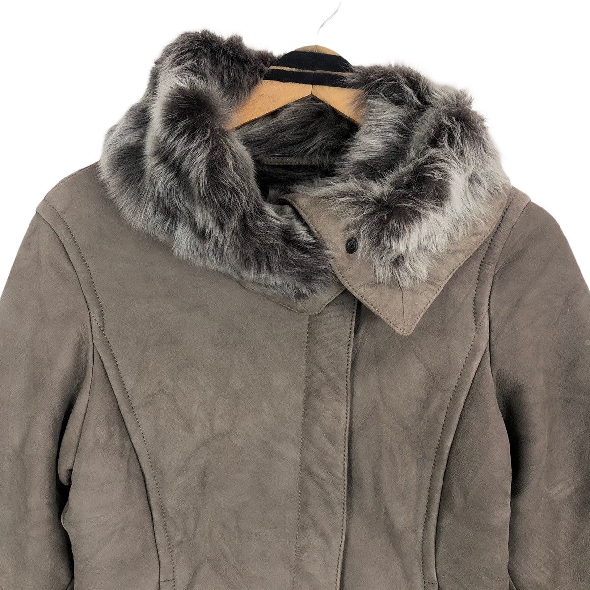 Max Mara Max Mara Lambskin Furs Sherpa Asymmetrical Leather Jacket Size S / US 4 / IT 40 - 7 Thumbnail