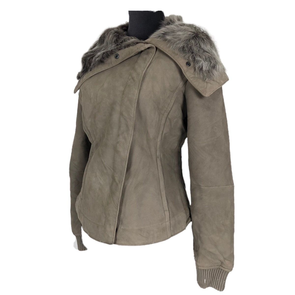 Max Mara Max Mara Lambskin Furs Sherpa Asymmetrical Leather Jacket Size S / US 4 / IT 40 - 4 Thumbnail