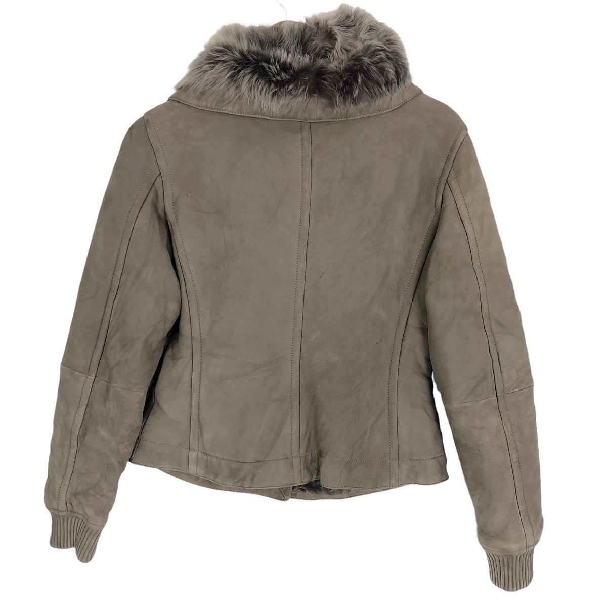 Max Mara Max Mara Lambskin Furs Sherpa Asymmetrical Leather Jacket Size S / US 4 / IT 40 - 14 Thumbnail