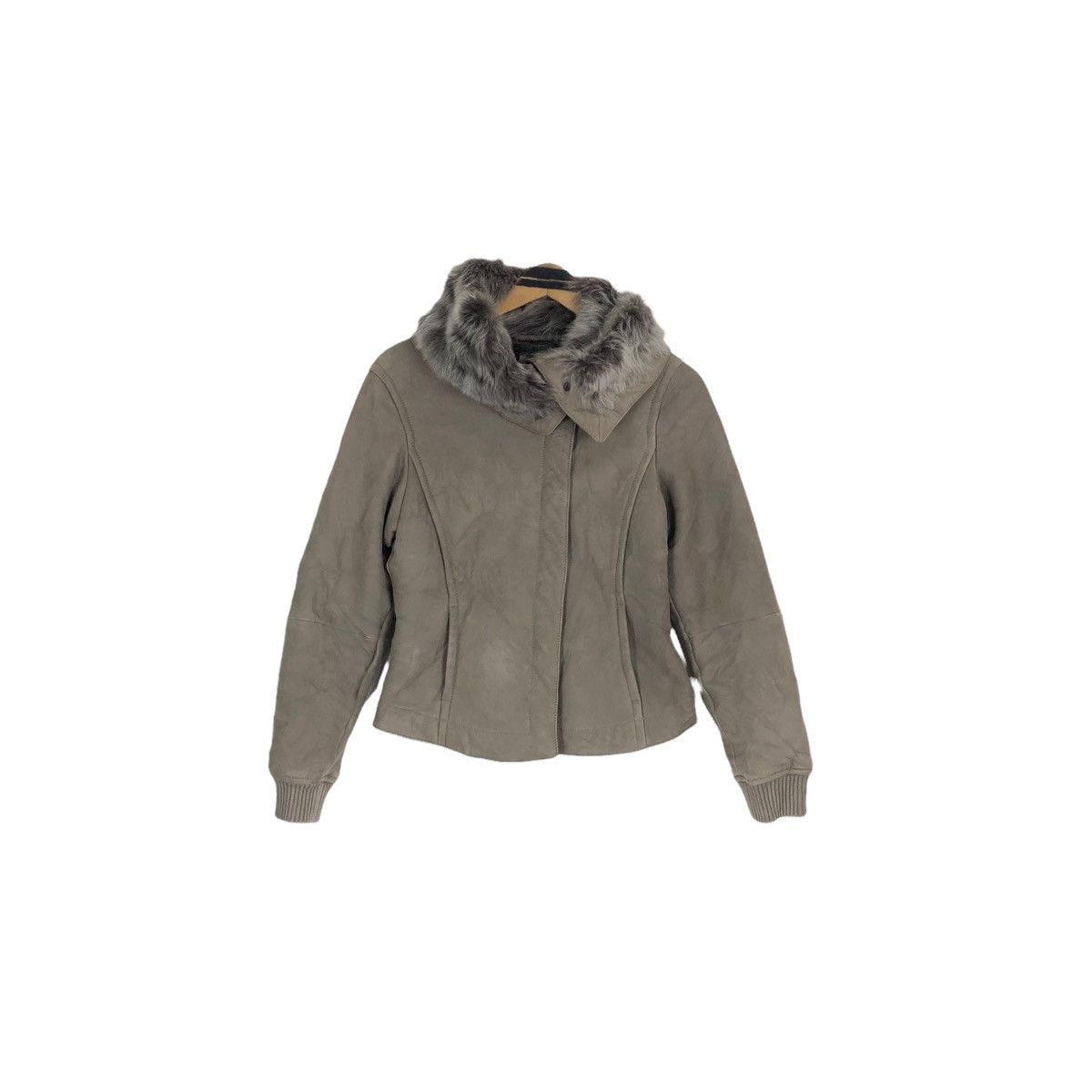 Max Mara Max Mara Lambskin Furs Sherpa Asymmetrical Leather Jacket Size S / US 4 / IT 40 - 5 Thumbnail