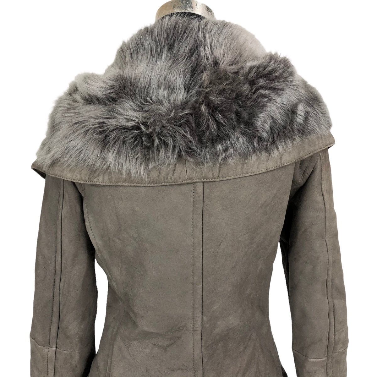 Max Mara Max Mara Lambskin Furs Sherpa Asymmetrical Leather Jacket Size S / US 4 / IT 40 - 17 Thumbnail