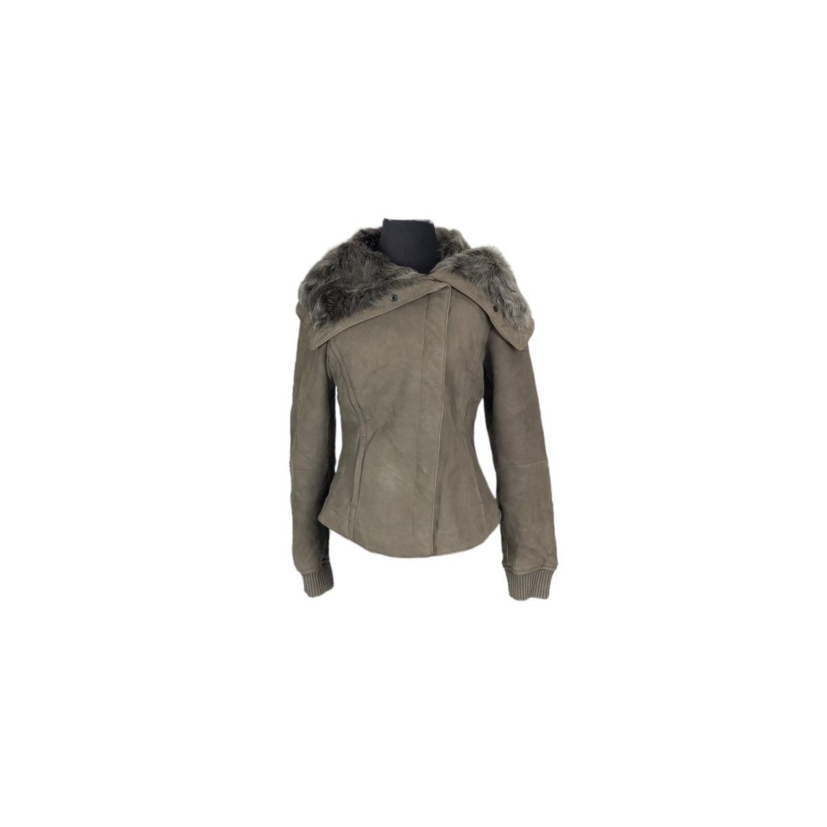 Max Mara Max Mara Lambskin Furs Sherpa Asymmetrical Leather Jacket Size S / US 4 / IT 40 - 2 Thumbnail