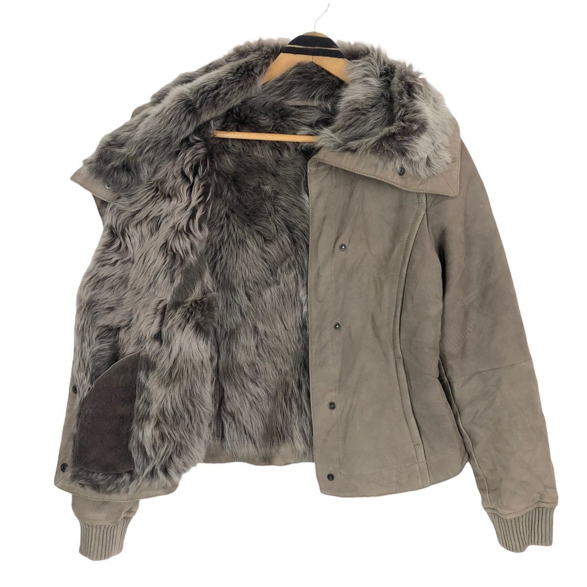 Max Mara Max Mara Lambskin Furs Sherpa Asymmetrical Leather Jacket Size S / US 4 / IT 40 - 10 Thumbnail