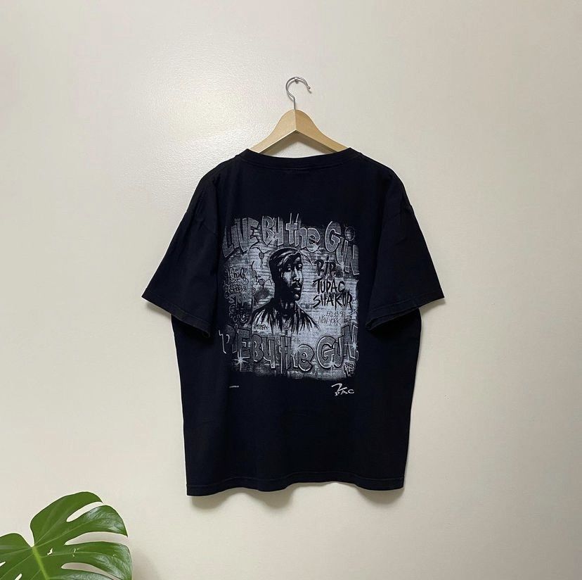 Rap Tees × Vintage Vintage 2000 2pac Rap Tee To Live by the Gun Die by the Gun Size US XL / EU 56 / 4 - 3 Thumbnail