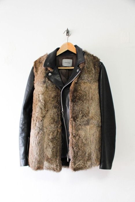 image of Undercover Aw05 Arts And Craft Rabbit Fur Vest in Black, Men's (Size Small)