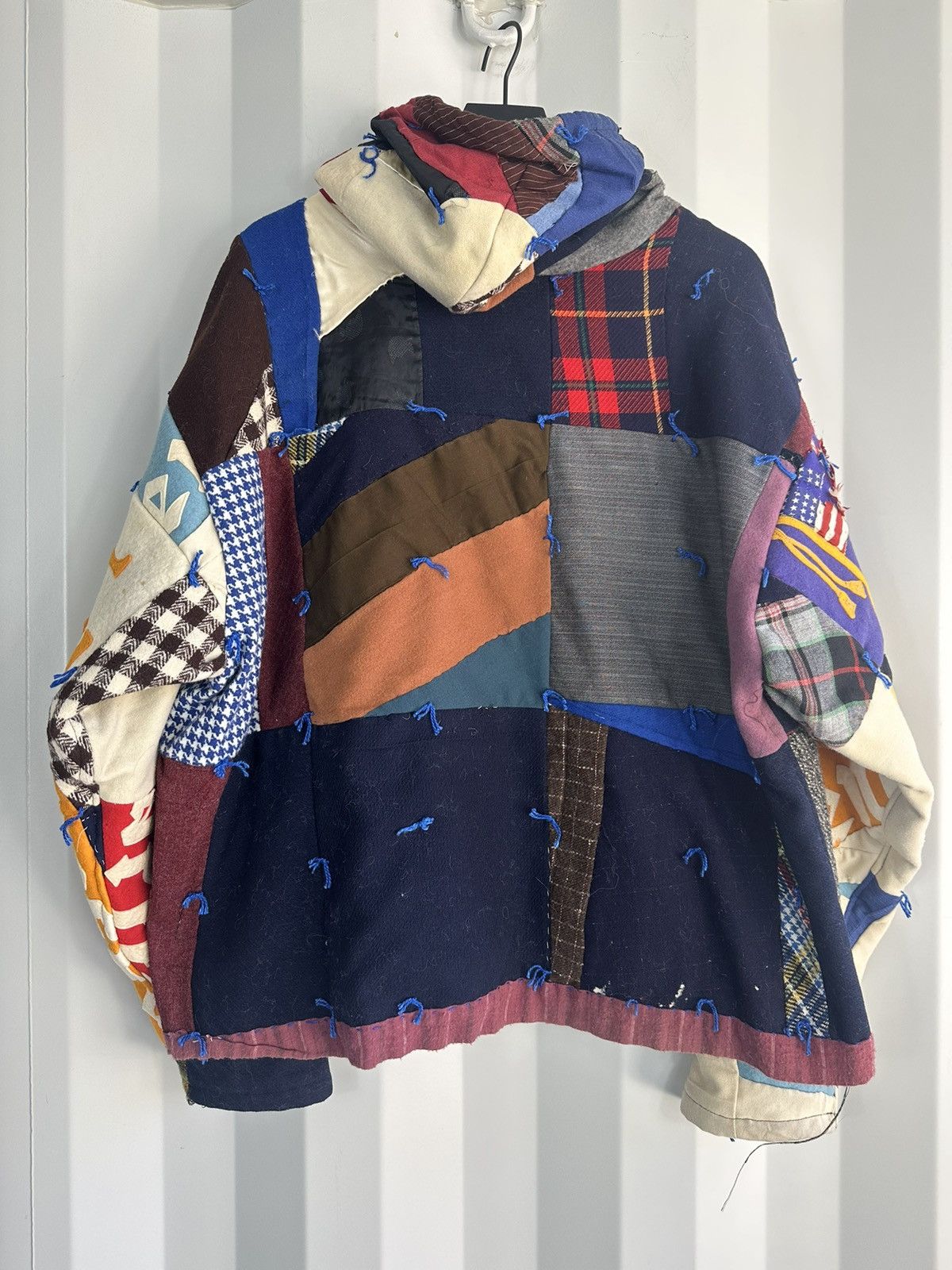Vintage Heavy Pennant Patchwork Pullover Hoodie Size US M / EU 48-50 / 2 - 7 Thumbnail