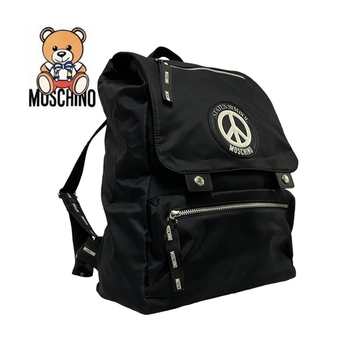 Moschino Nice Design‼️Moschino Backpack Status Symbol Logo Peace Size ONE SIZE - 1 Thumbnail